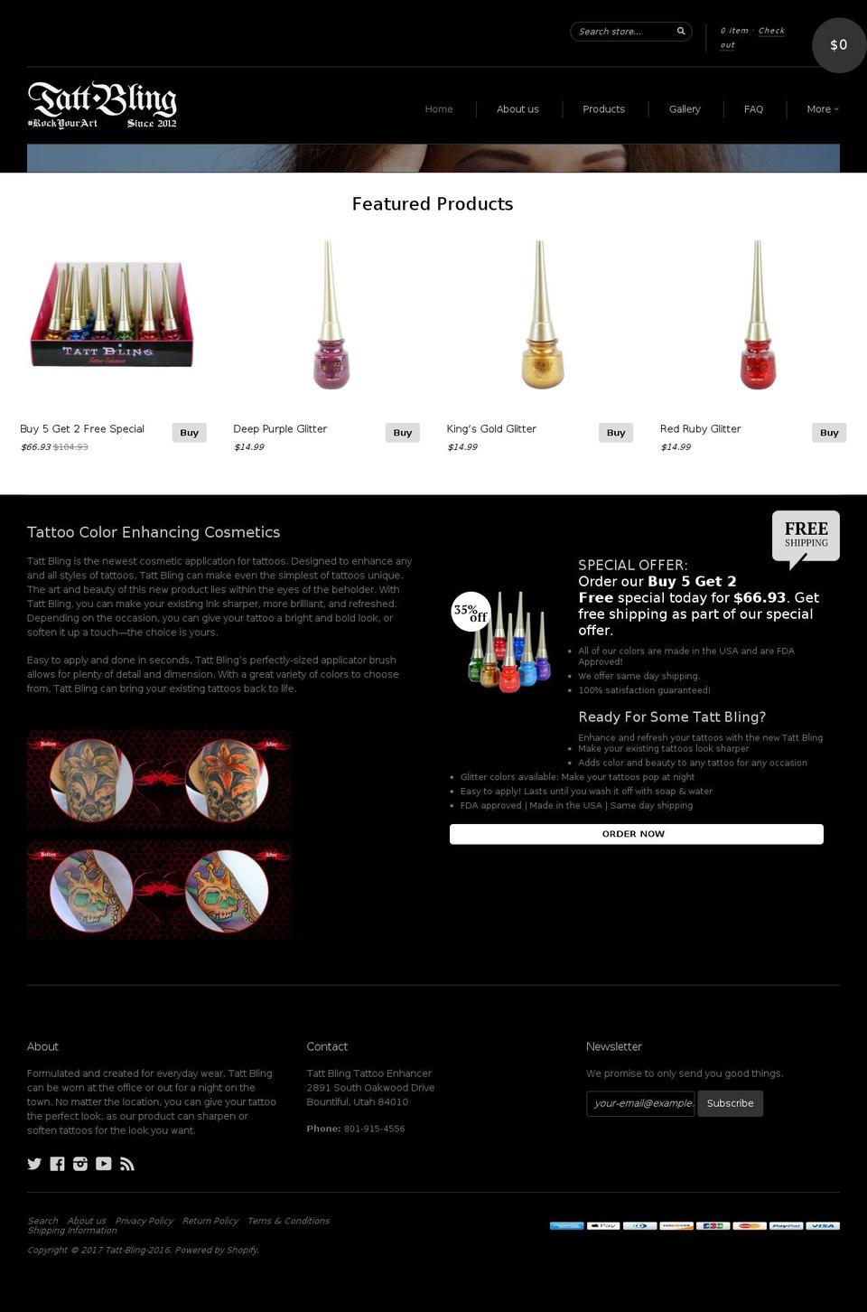 tattblingink.com shopify website screenshot