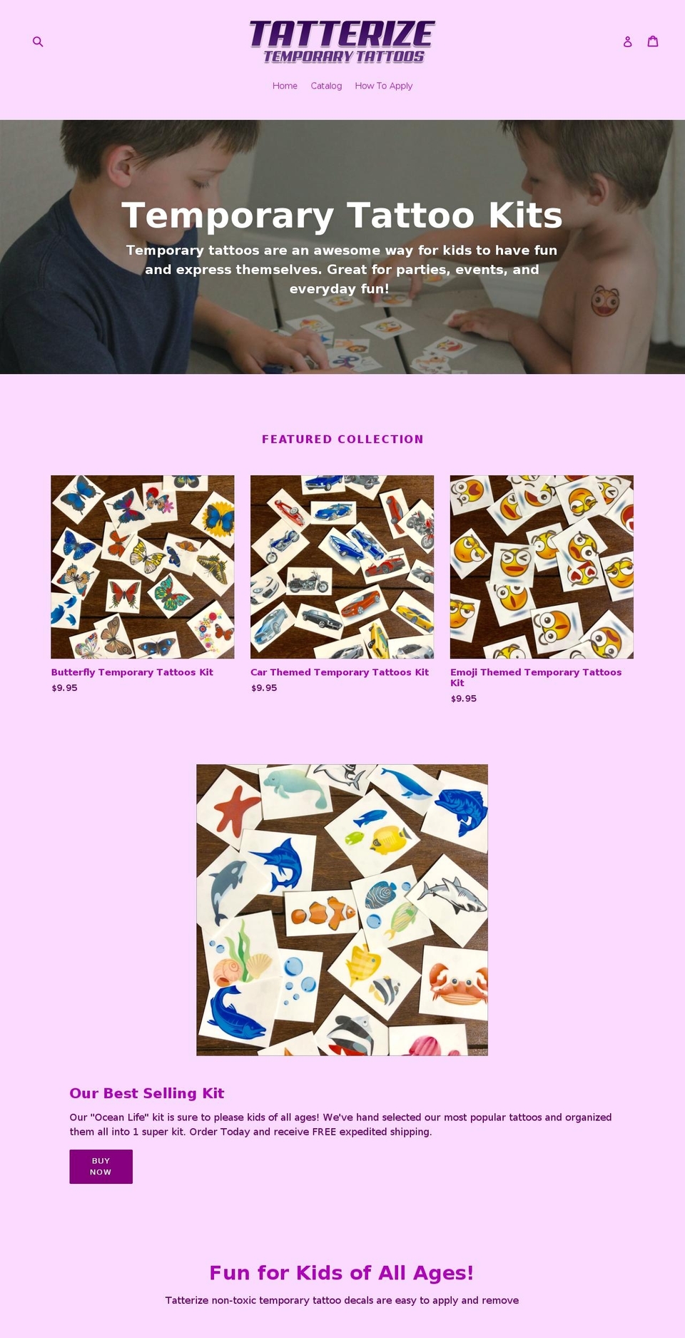 tatterize.com — Shopify storefront screenshot