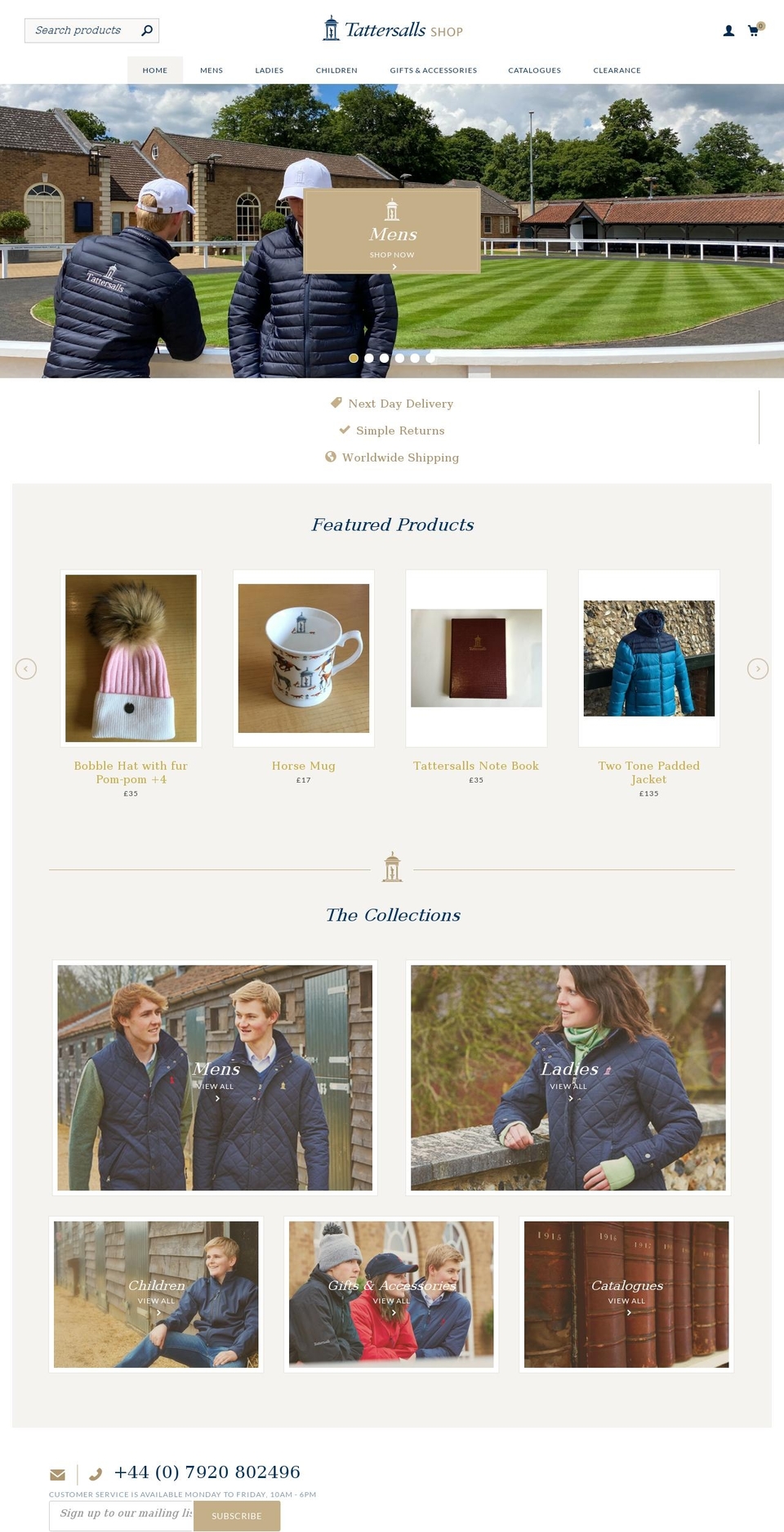 tattersalls-shop.com shopify website screenshot