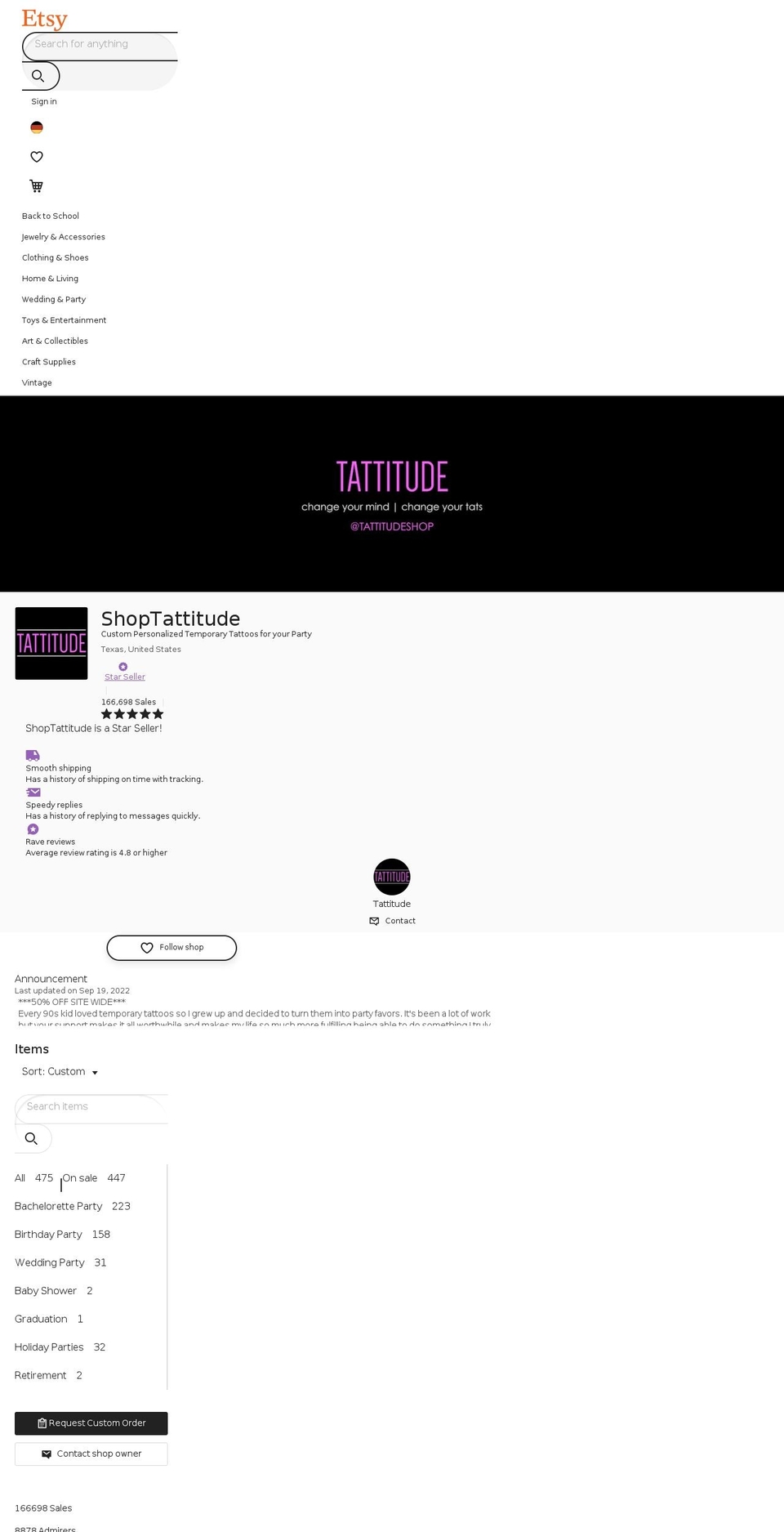 tattitude.shop shopify website screenshot