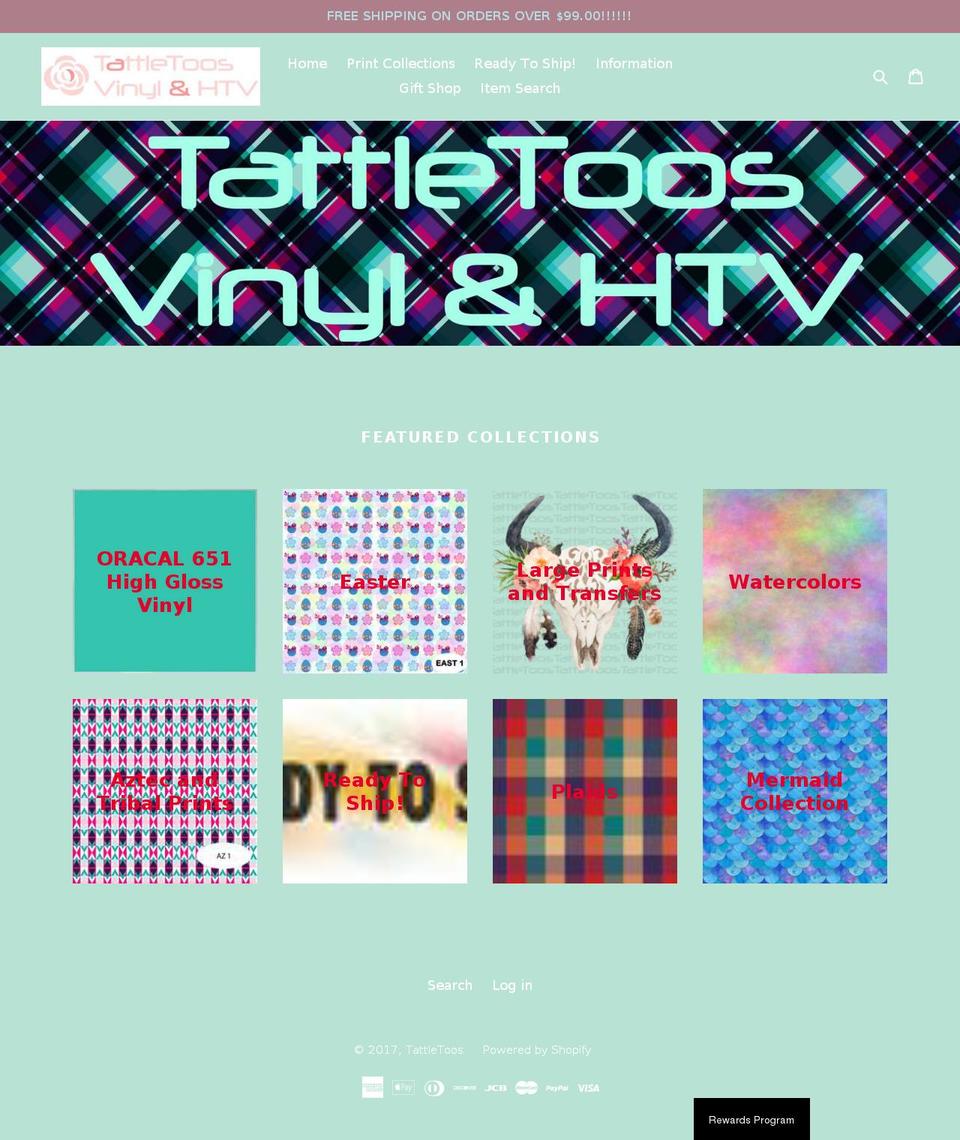 tattletoos.com shopify website screenshot