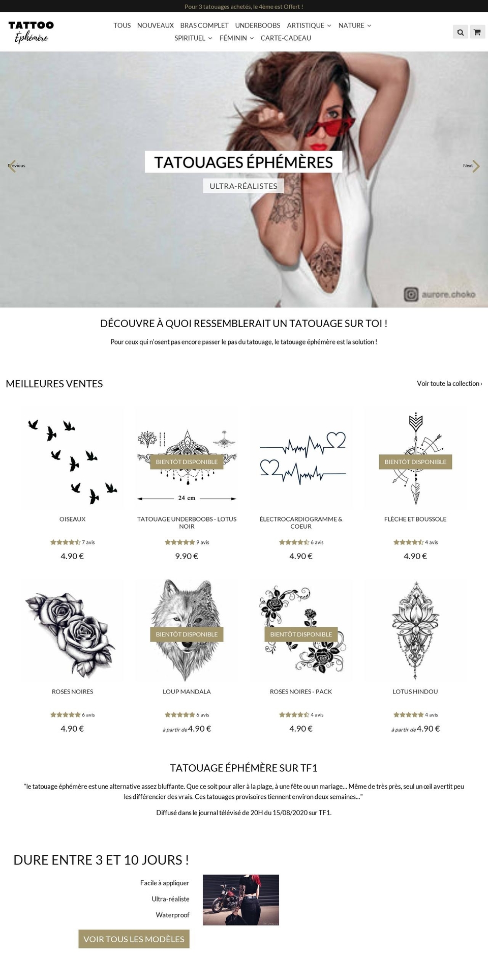 Speedfly---- Shopify theme site example tattoo-ephemere.fr