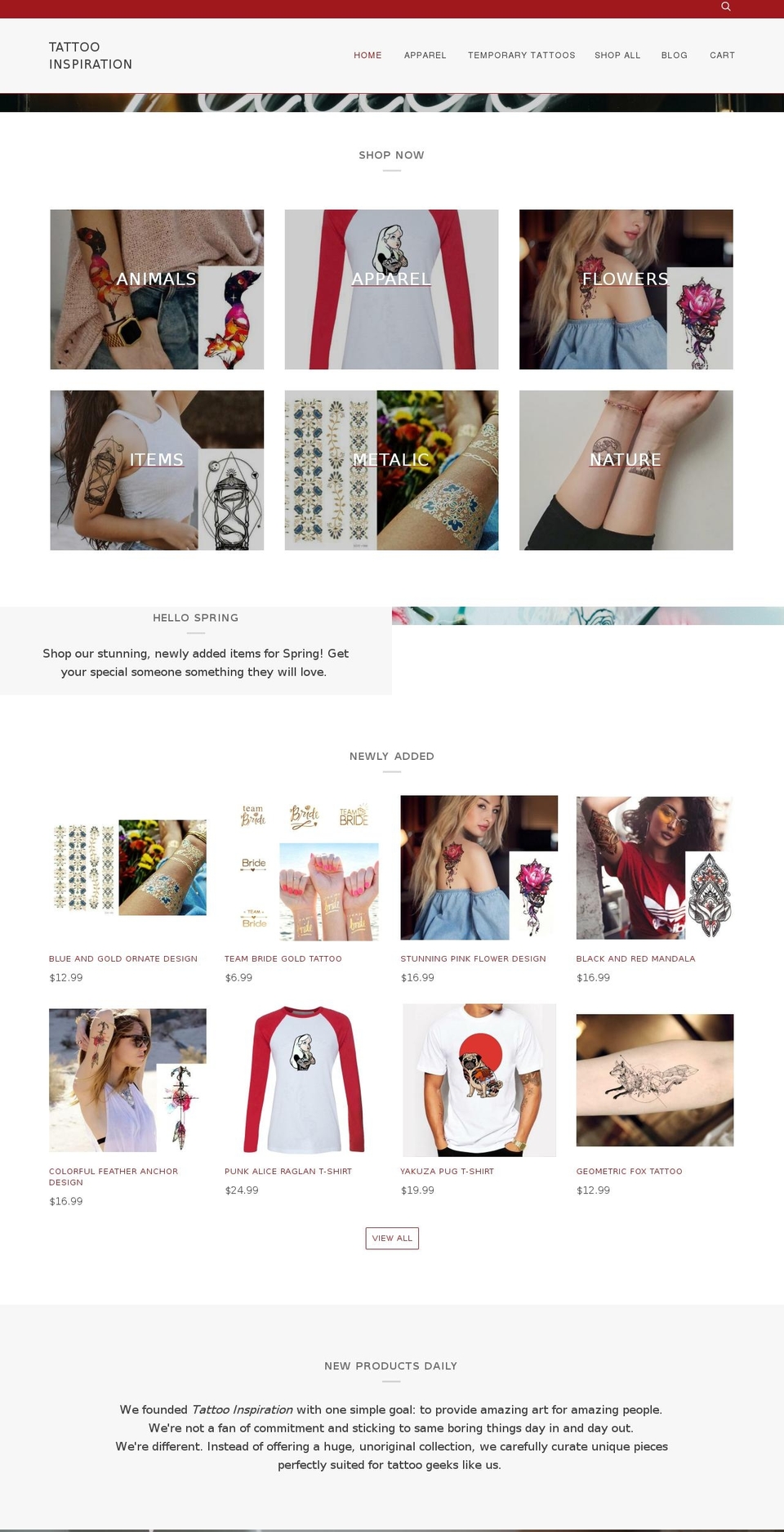tattoo-inspiration.com — Shopify storefront screenshot