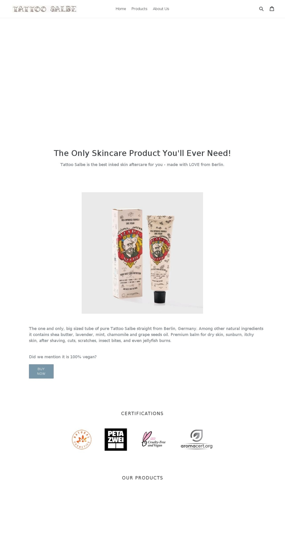 tattoo-salbe.com shopify website screenshot