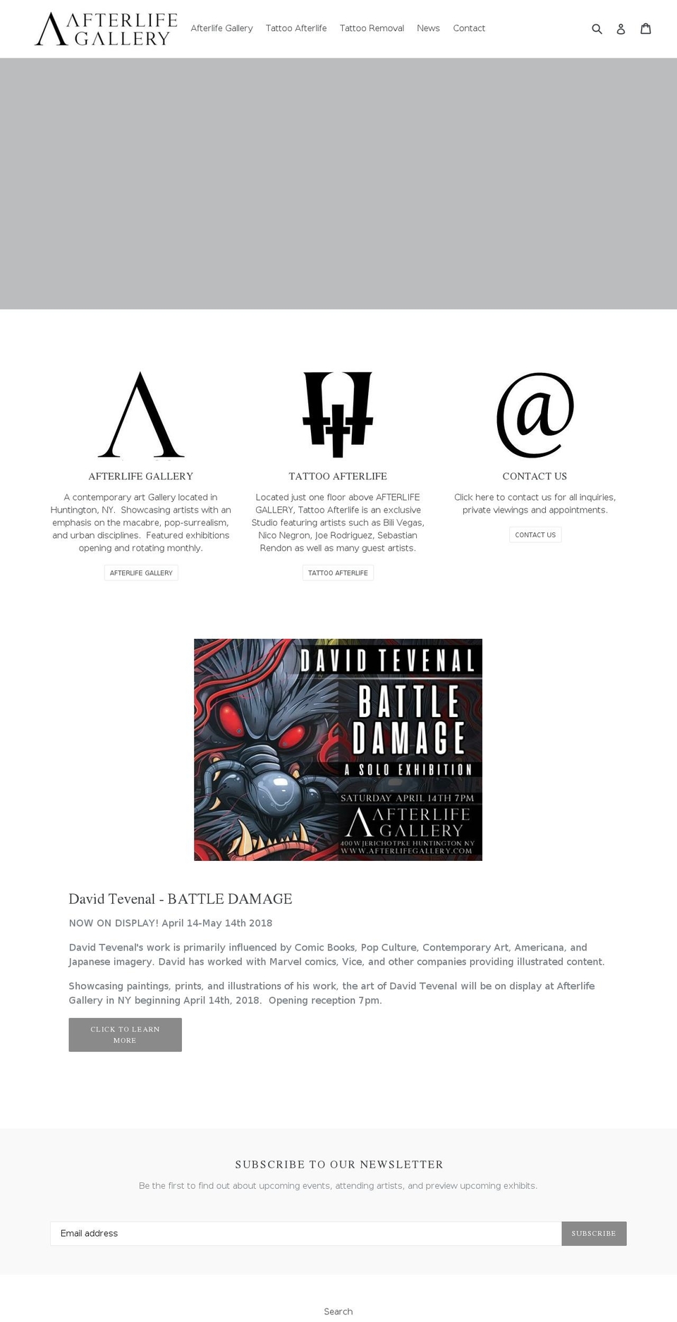 tattooafterlifeny.com — Shopify storefront screenshot