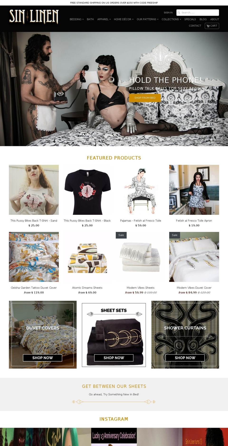 tattoobedding.com shopify website screenshot
