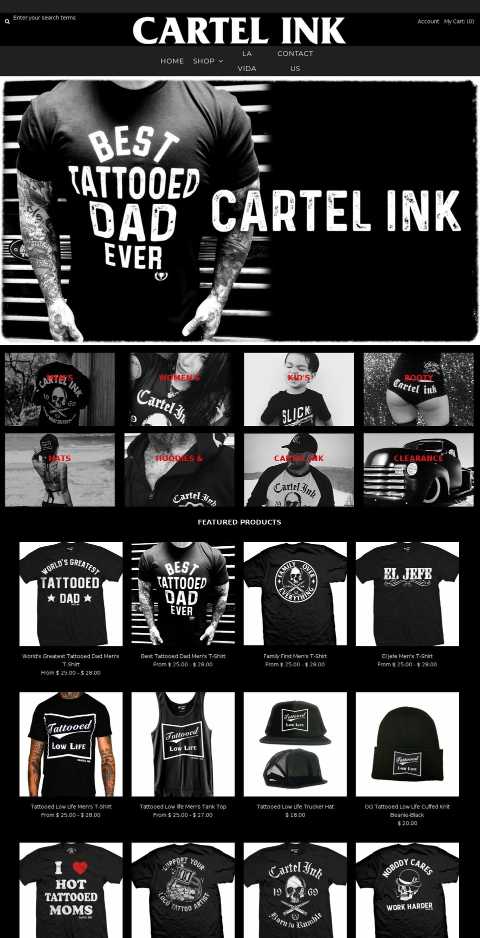 tattooedfitlife.com — Shopify storefront screenshot