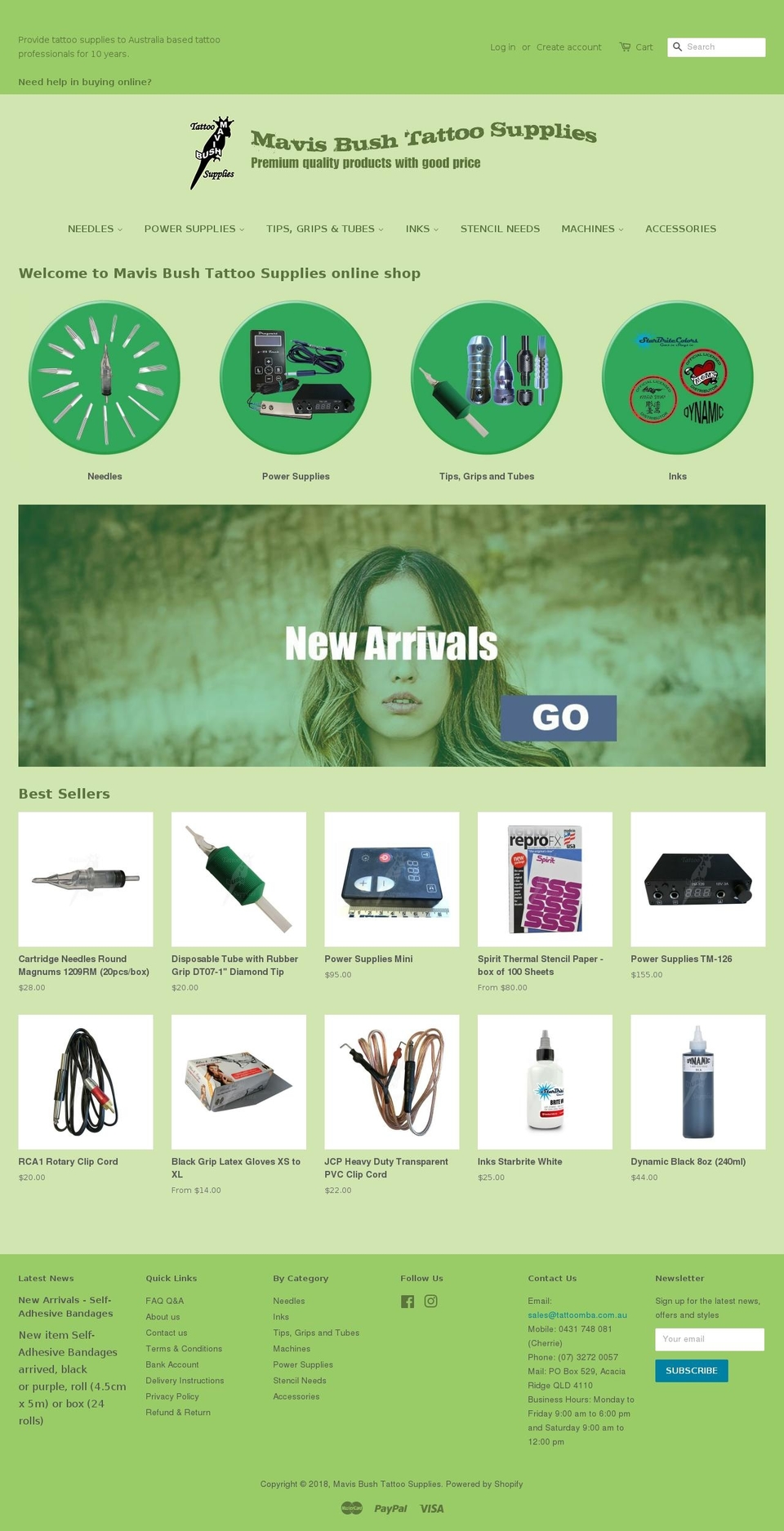tattoomba.com — Shopify storefront screenshot
