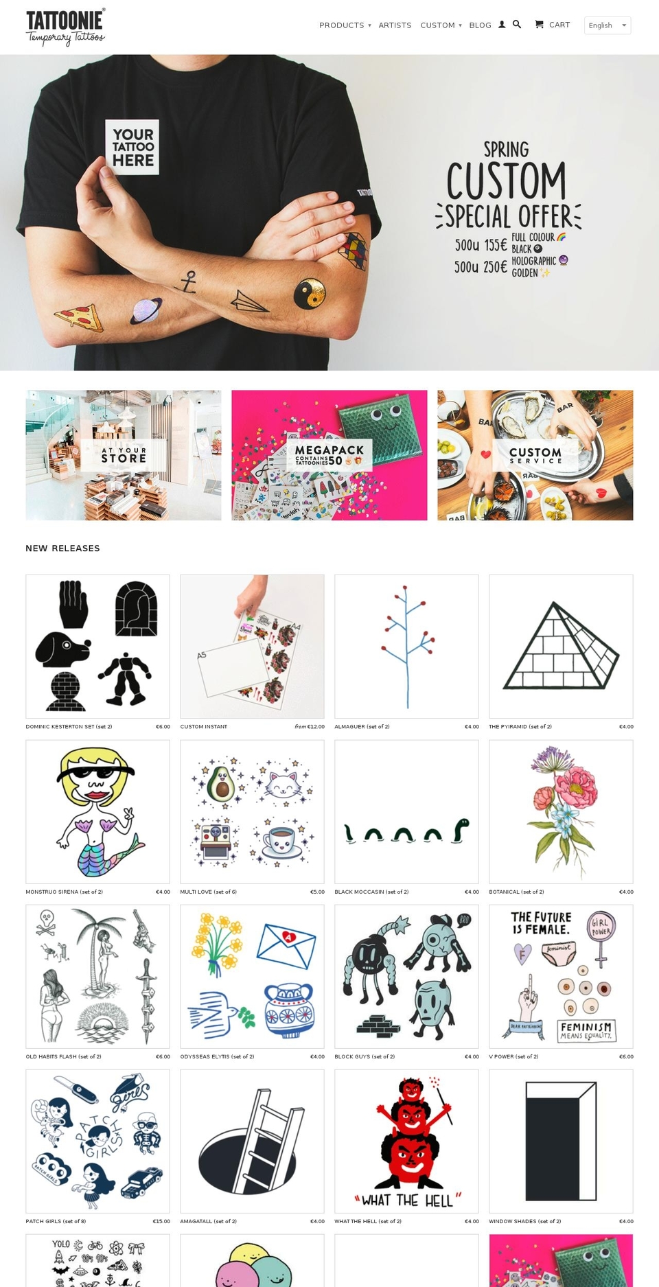 tattooniedesign.com shopify website screenshot