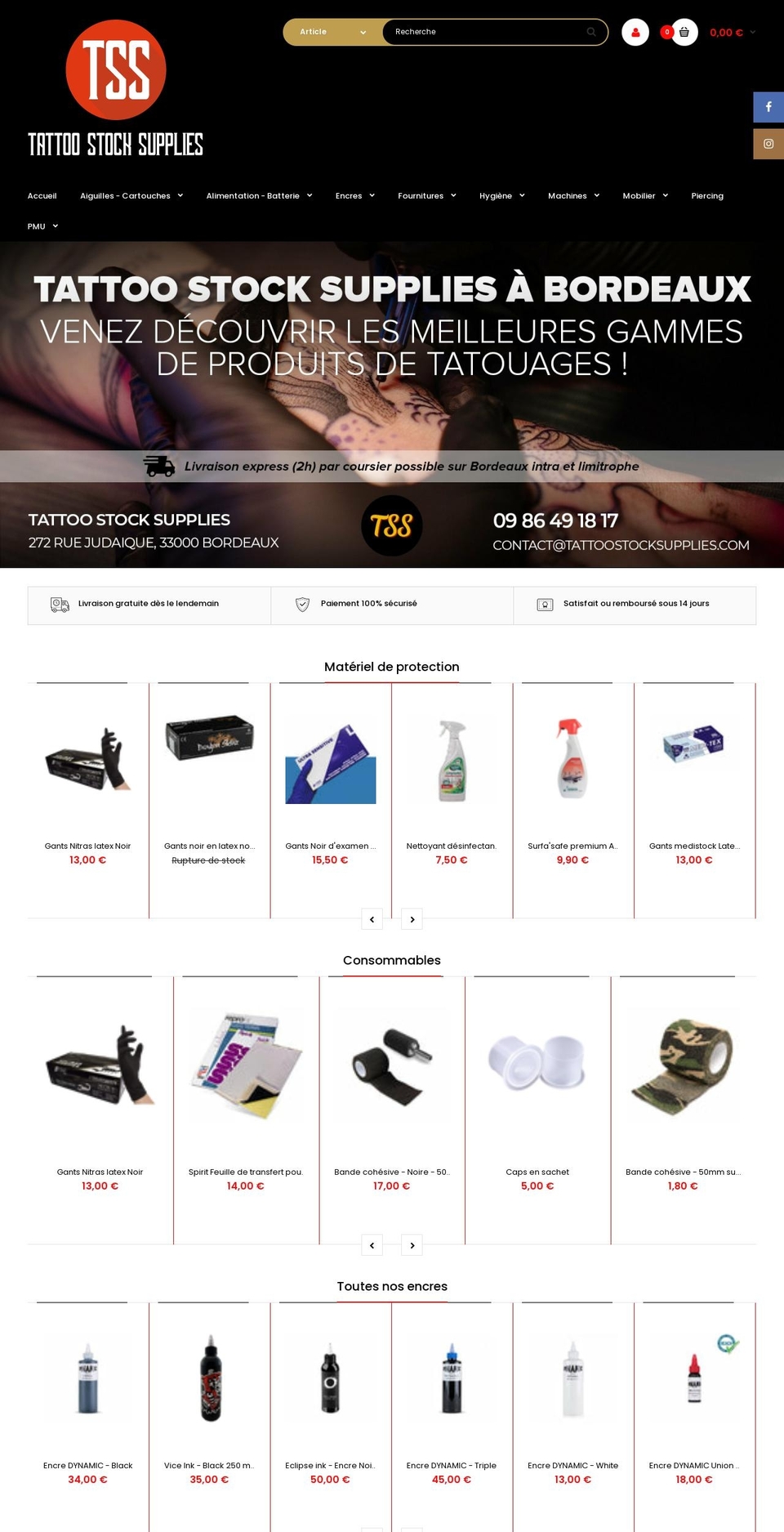 tattoostocksupplies.com shopify website screenshot