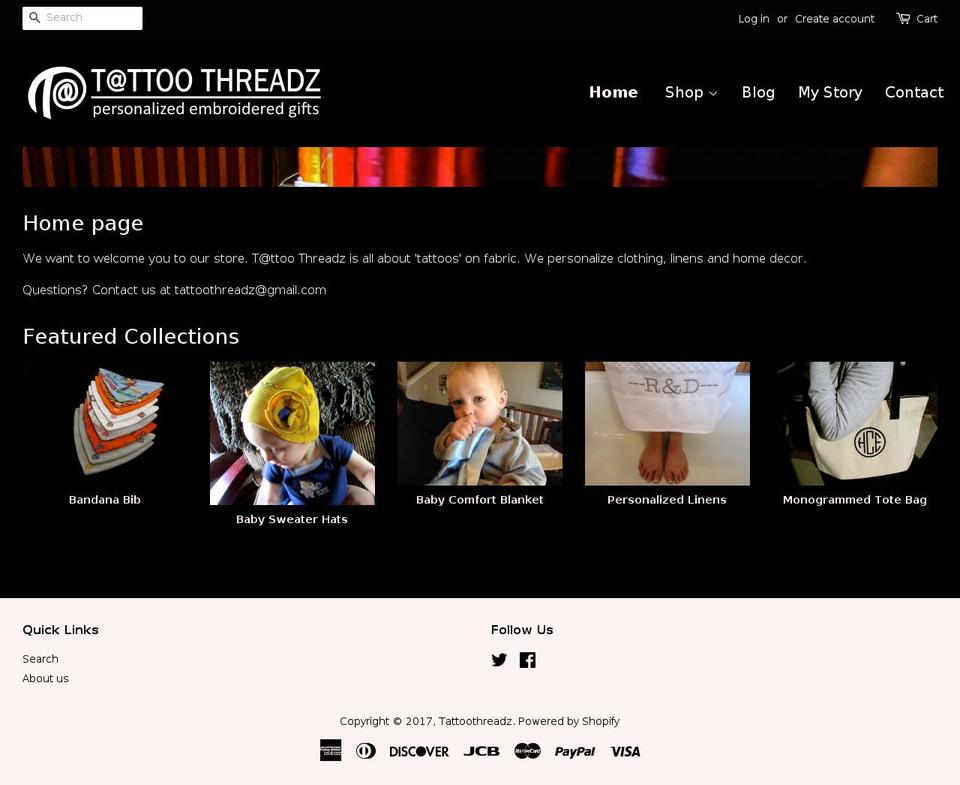 tattoothreadz.com shopify website screenshot