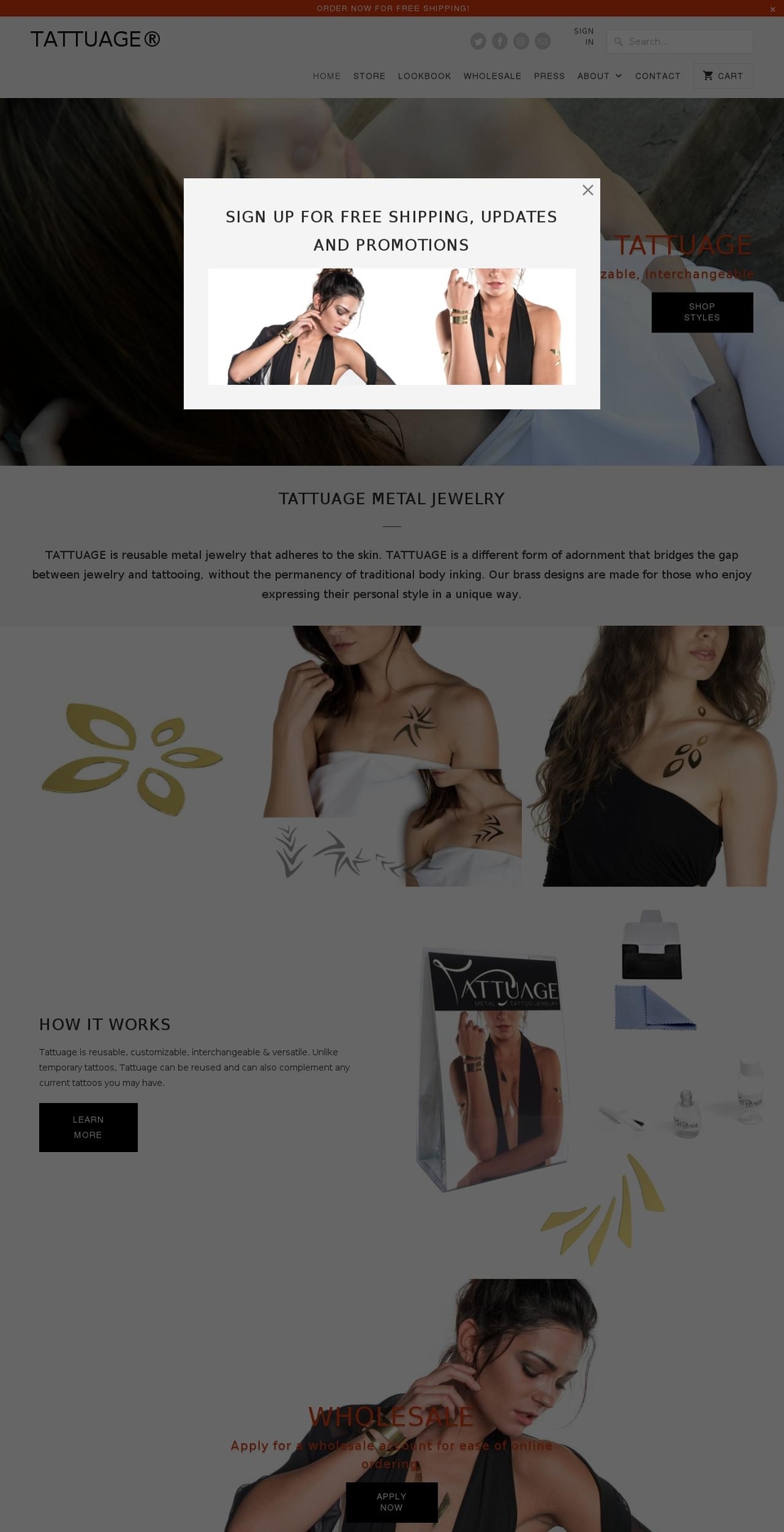 tattuage.net shopify website screenshot