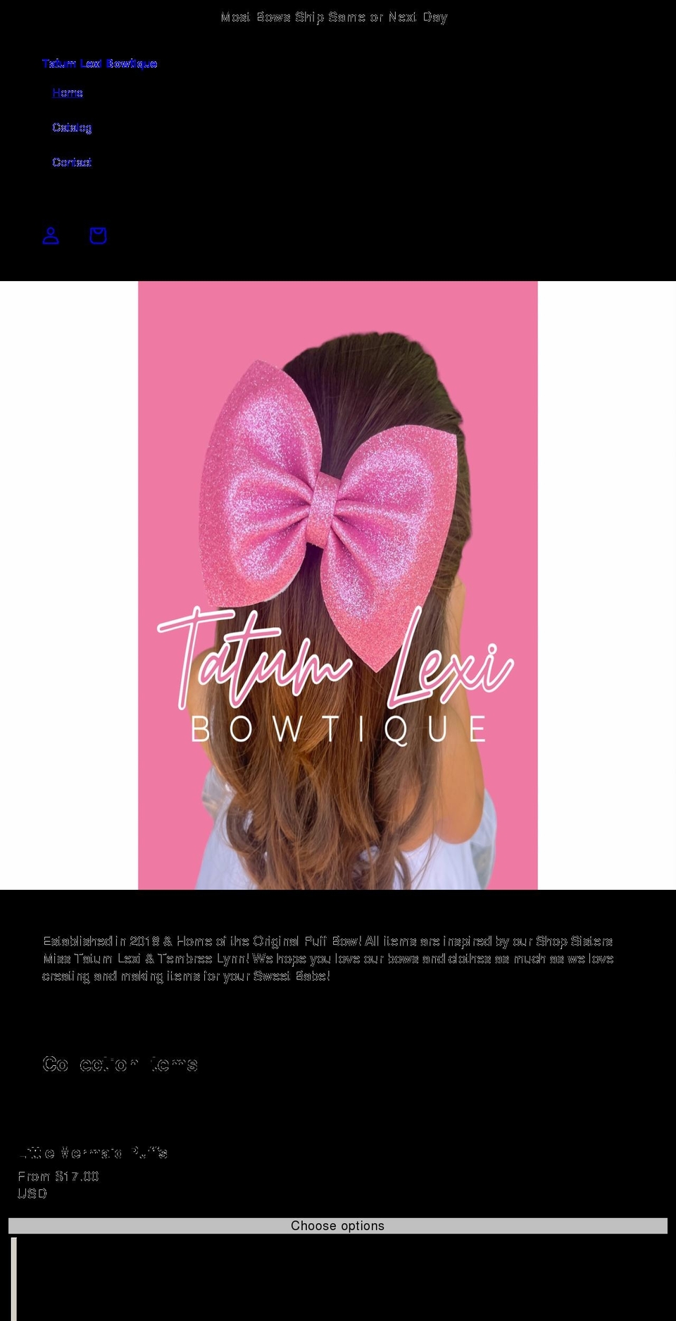 tatumlexibowtique.com shopify website screenshot