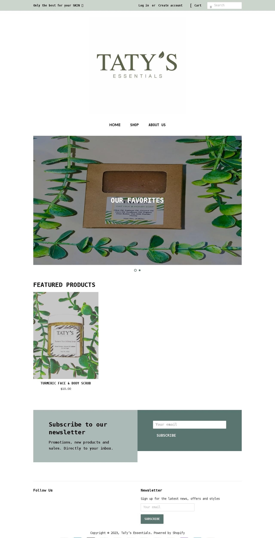 tatysessentials.com shopify website screenshot