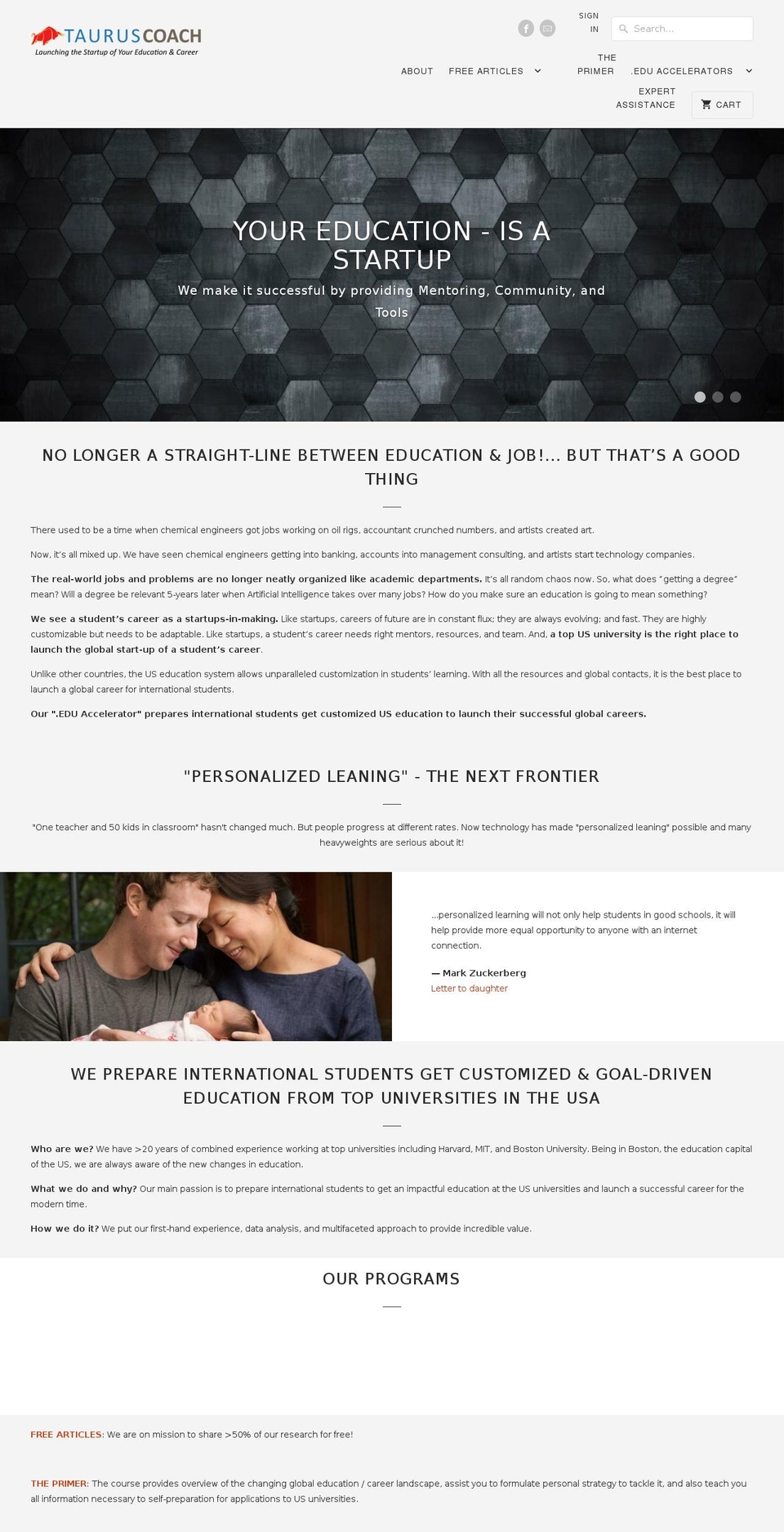 tauruscoach.com shopify website screenshot