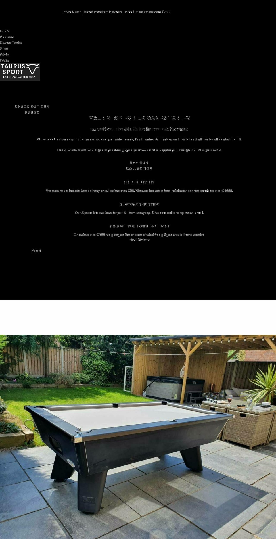 taurussport.co.uk shopify website screenshot