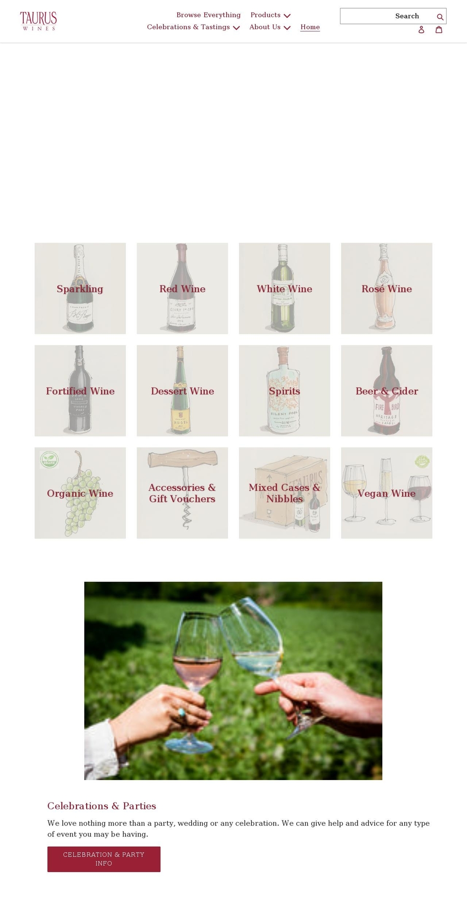 Live Site Shopify theme site example tauruswines.co.uk