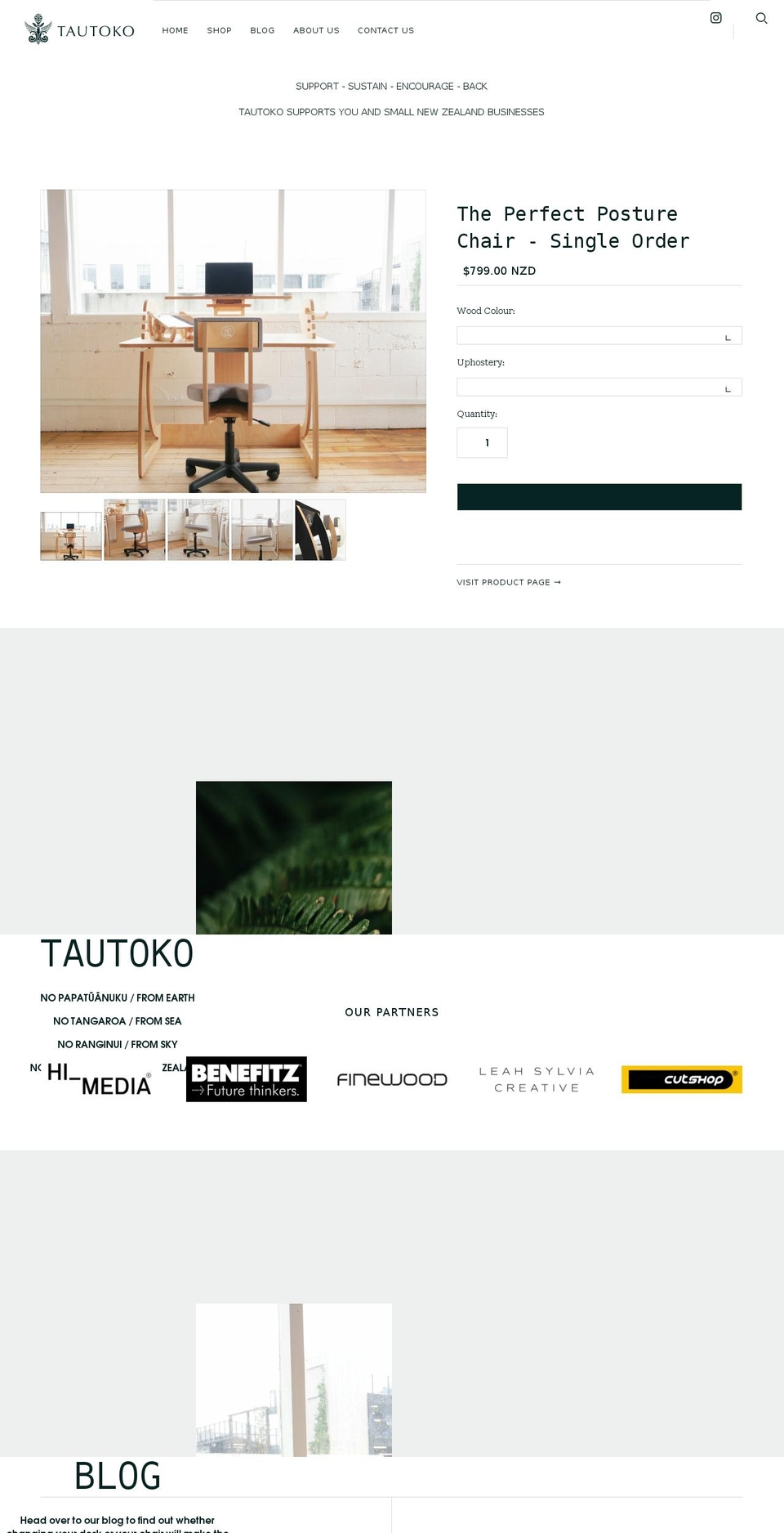 tautoko.co.nz shopify website screenshot