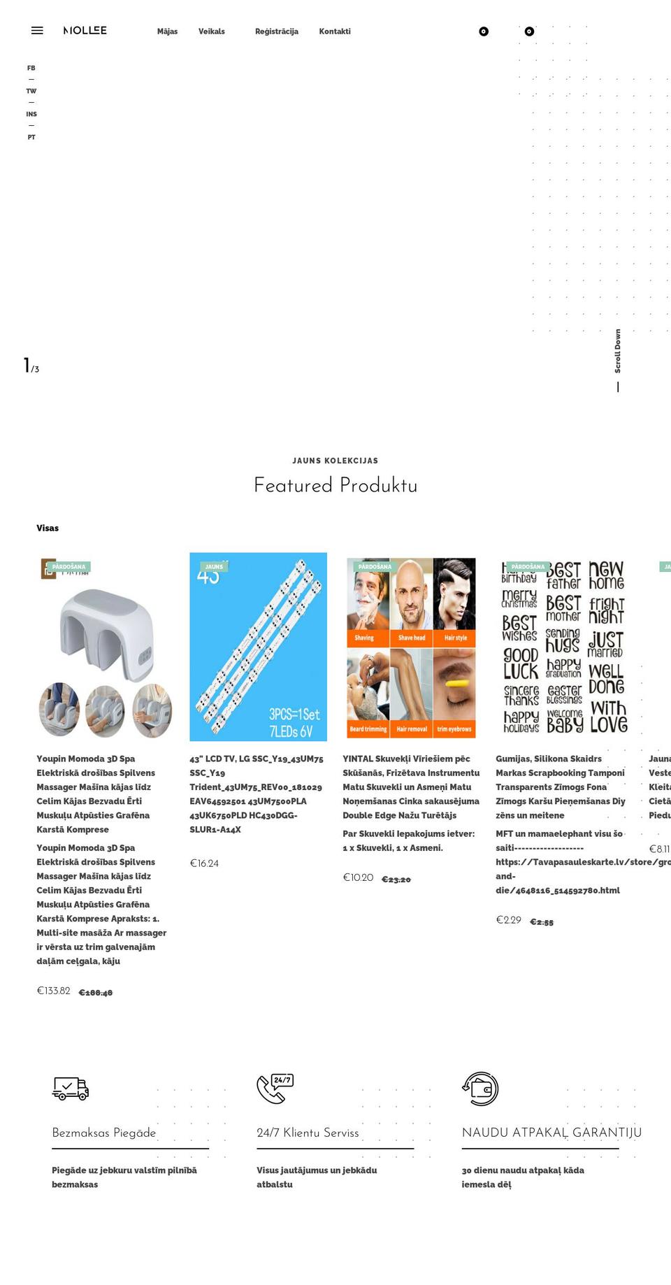 OREO Shopify theme site example tavapasauleskarte.lv