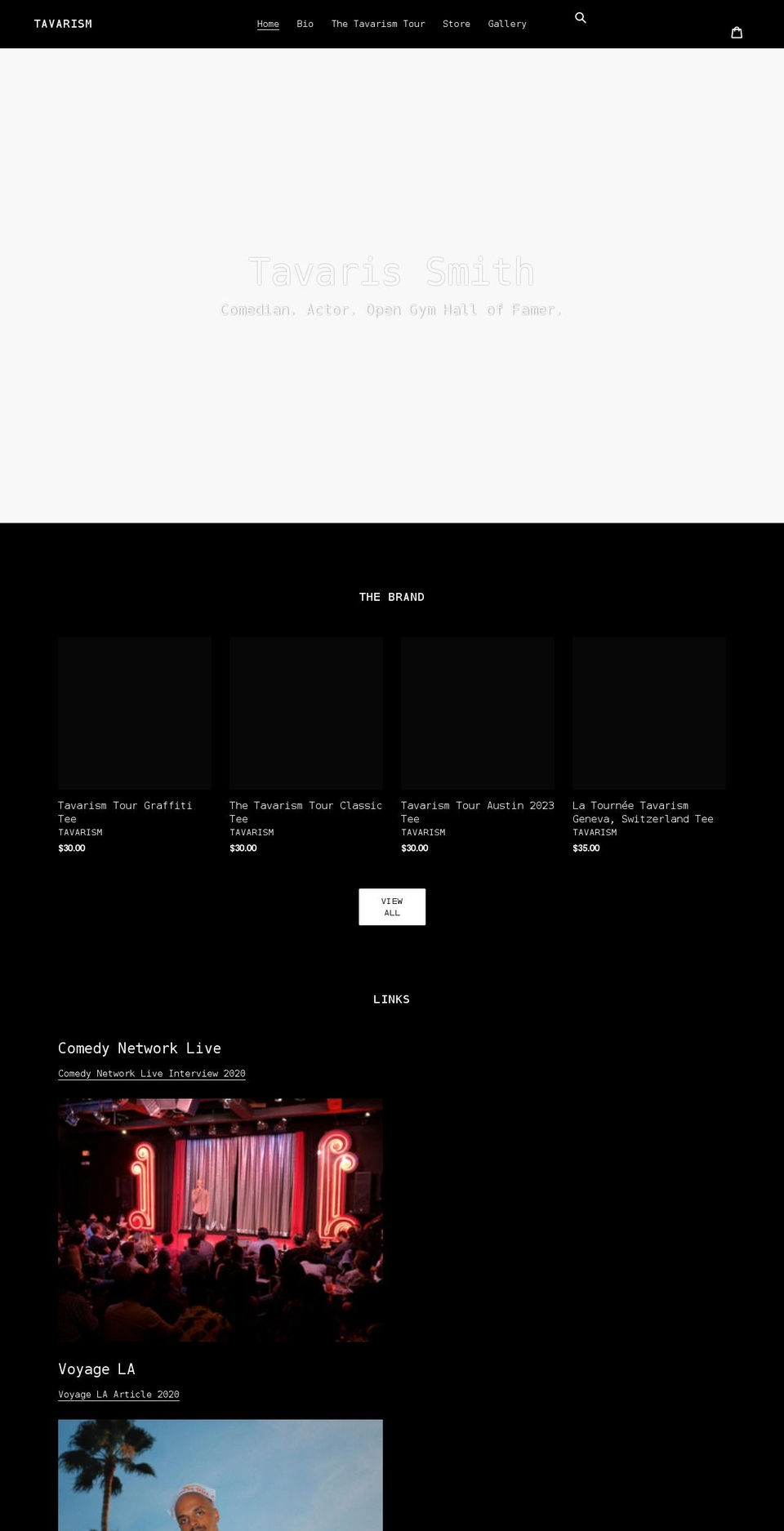 tavarism.com shopify website screenshot