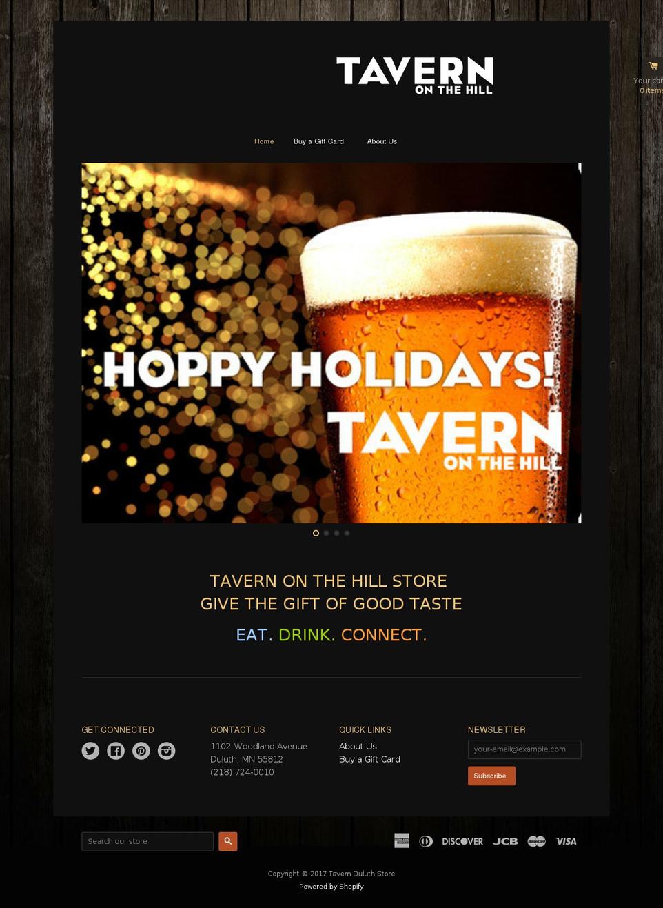tavernduluthstore.com shopify website screenshot