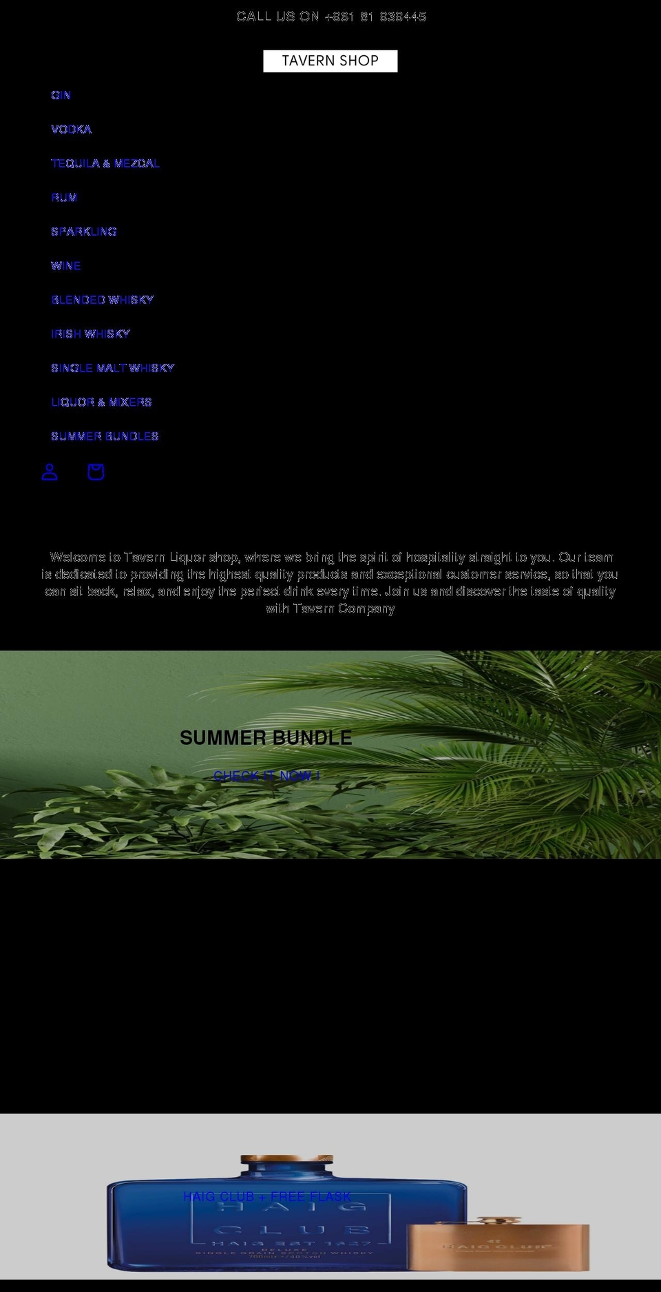 tavernshop.com shopify website screenshot