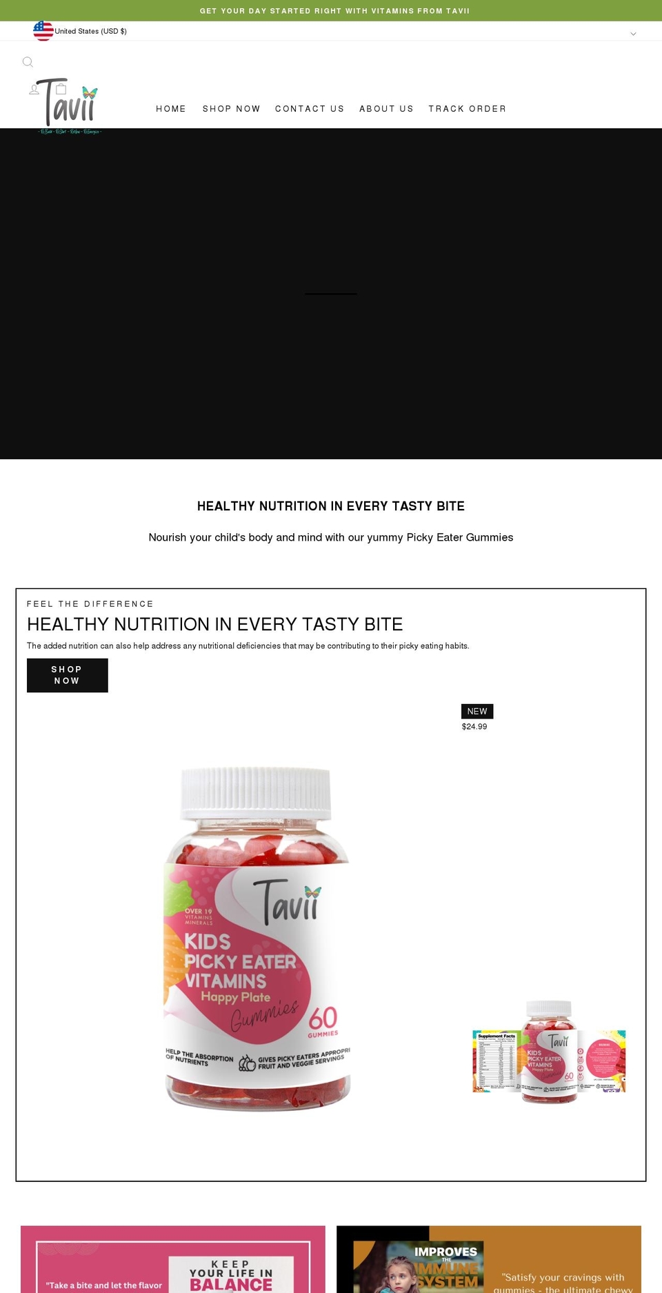 taviilife.com shopify website screenshot