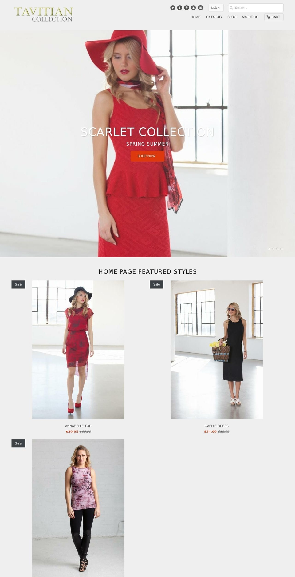 tavitiancollection.com shopify website screenshot