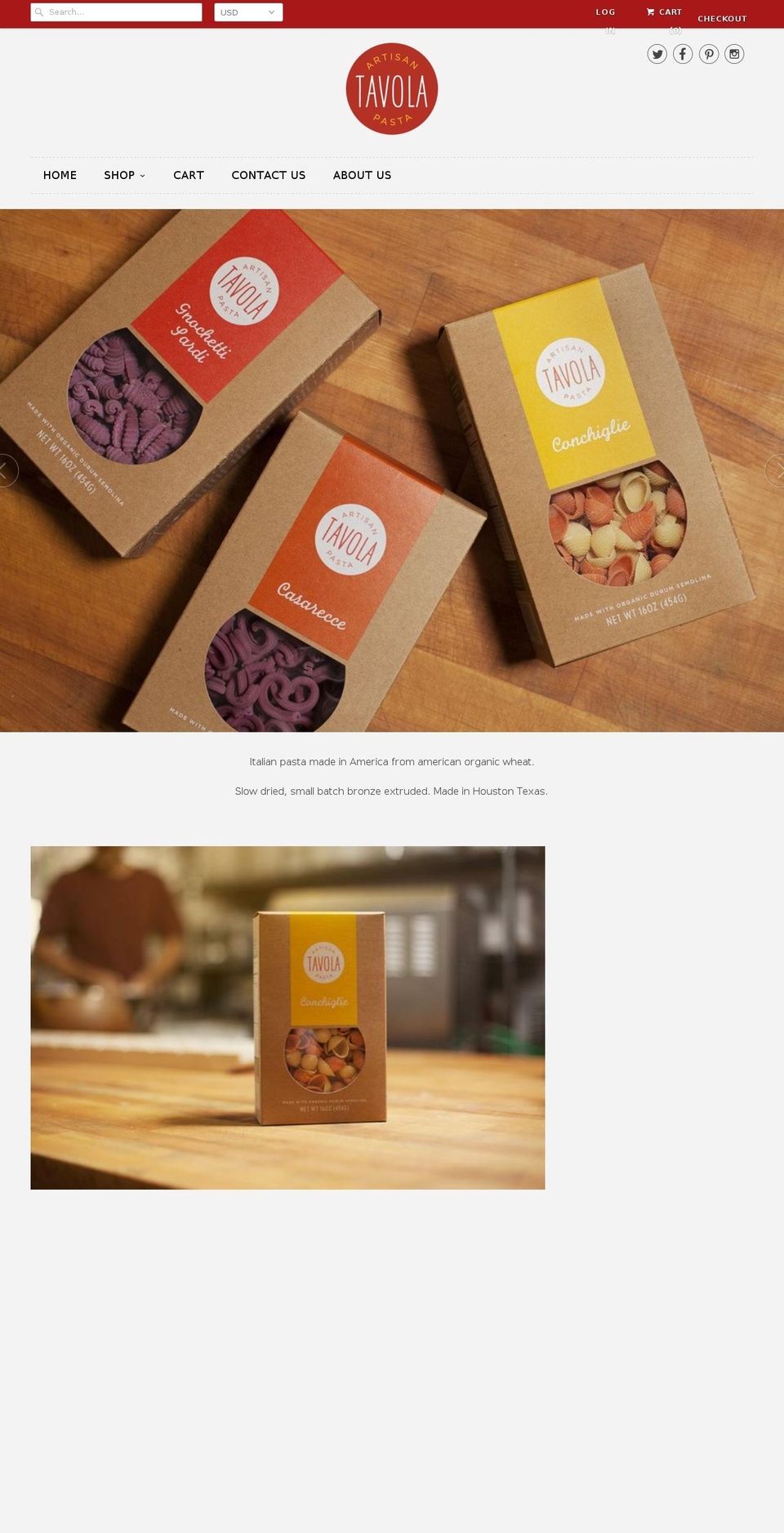 tavolapasta.com shopify website screenshot