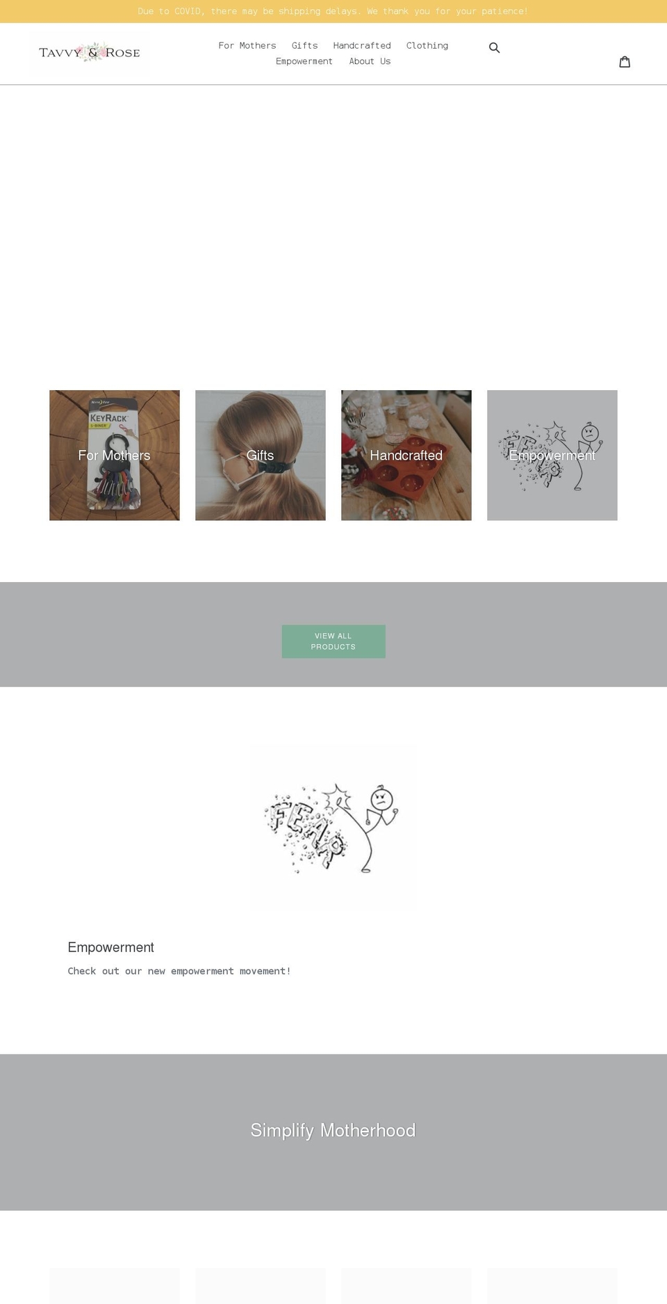 tavvyandrose.com shopify website screenshot