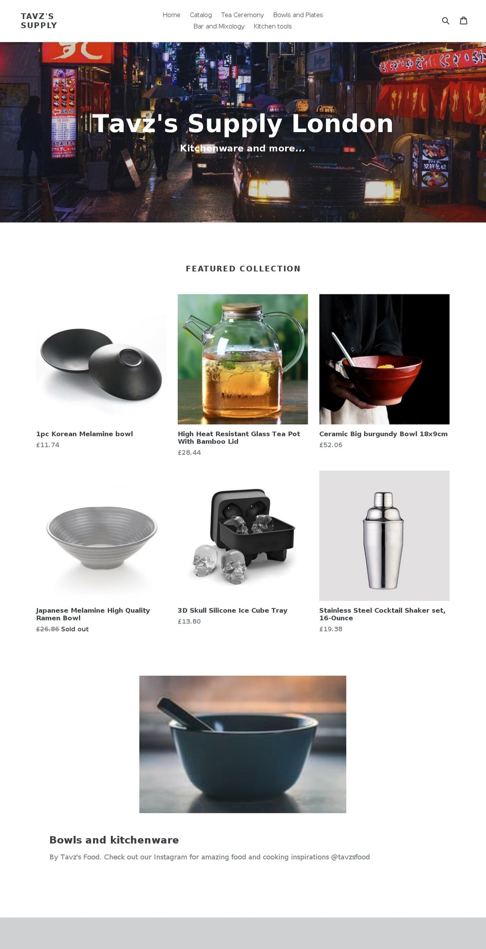 tavzs.com — Shopify storefront screenshot