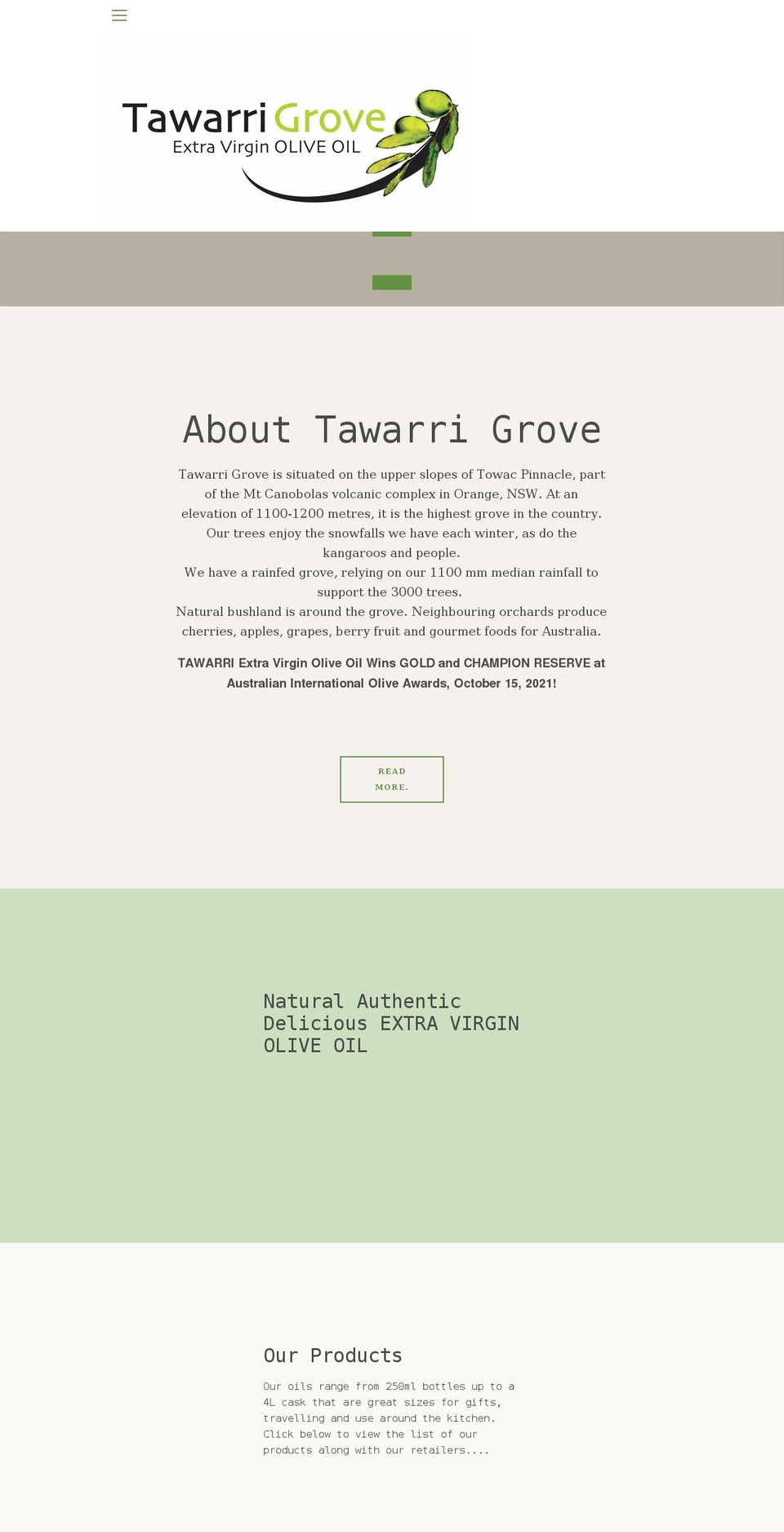 tawarrigrove.com.au shopify website screenshot