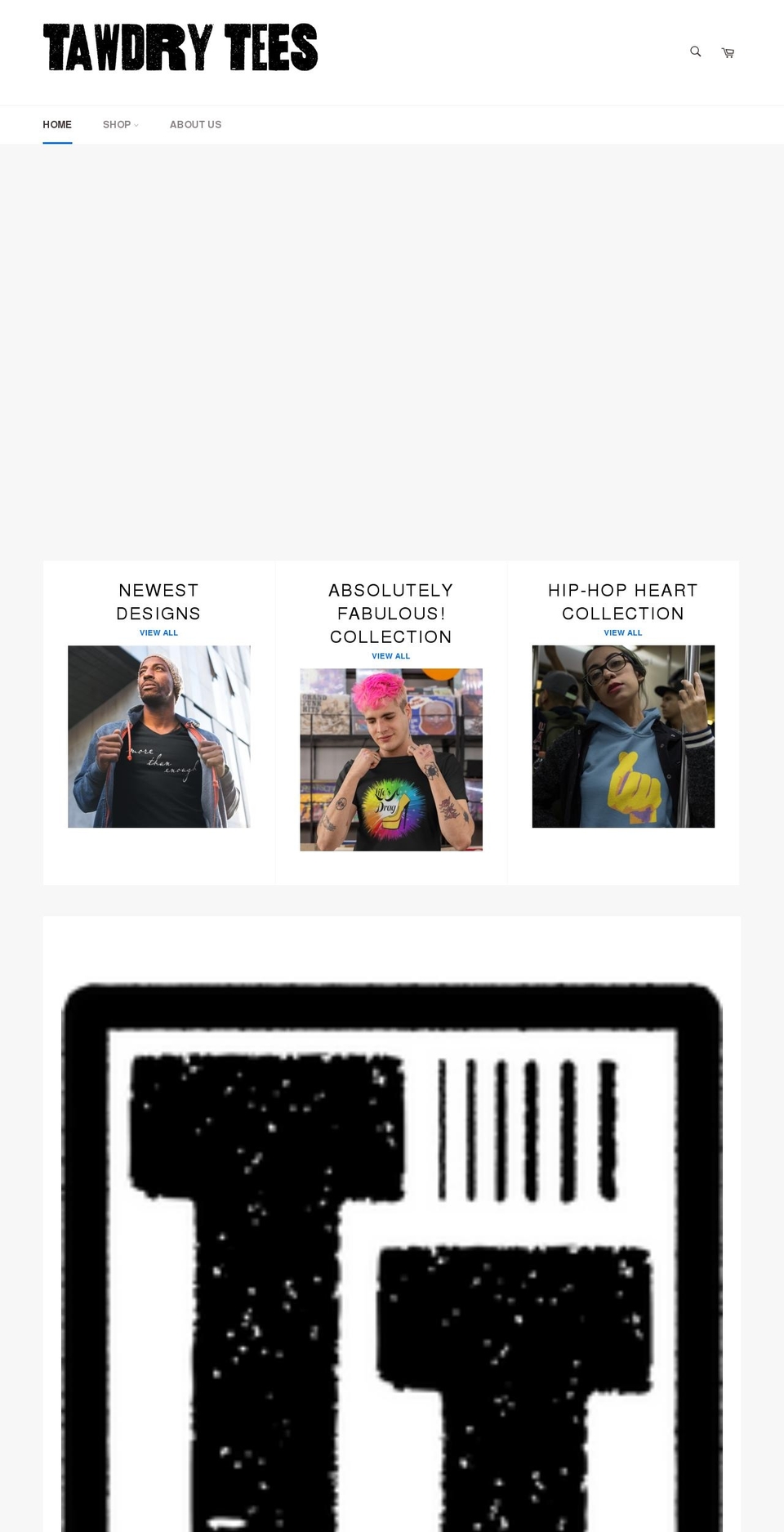 tawdrytees.com shopify website screenshot
