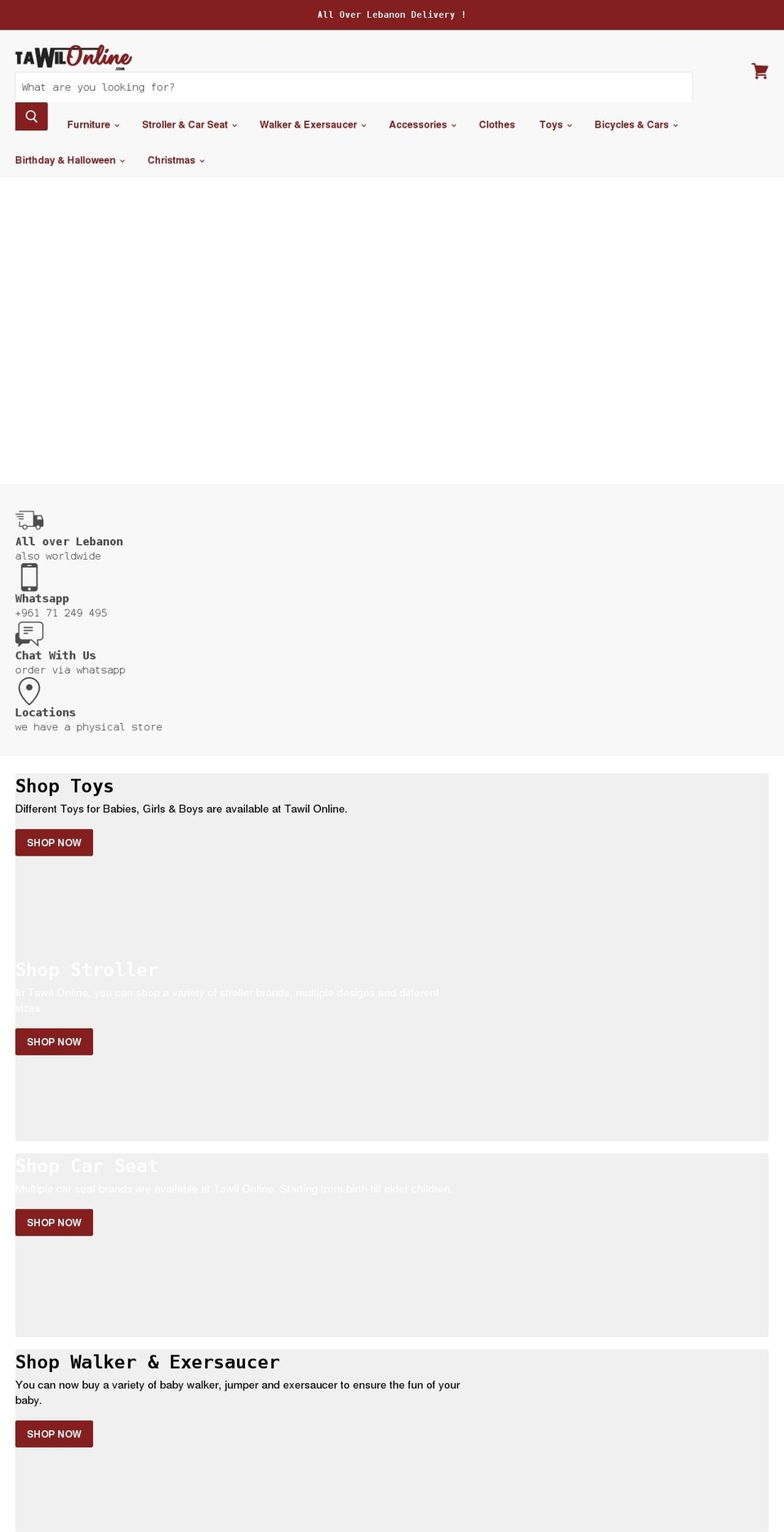 tawilonline.com shopify website screenshot