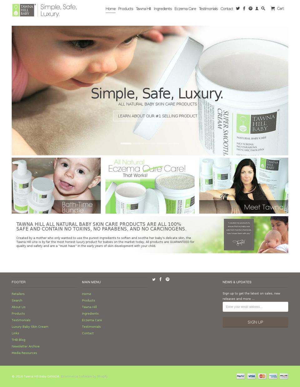 tawnahillbabystore.com — Shopify storefront screenshot