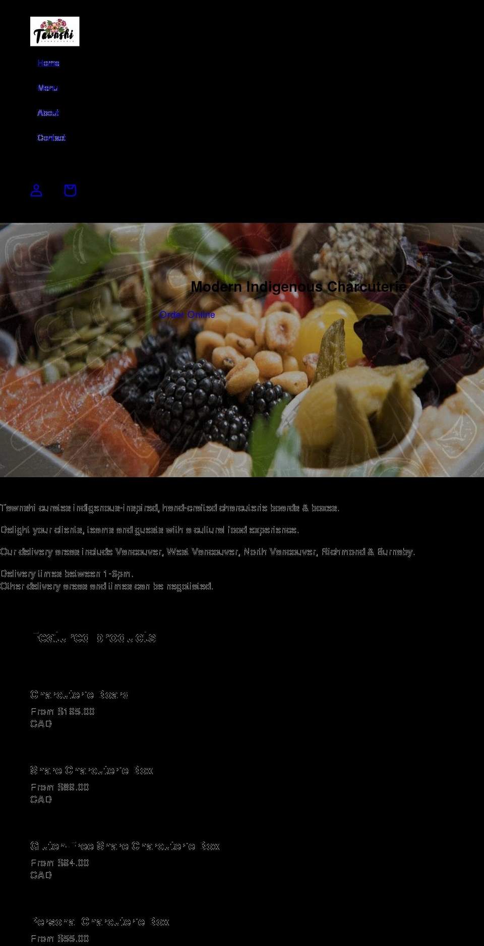 tawnshi.com shopify website screenshot