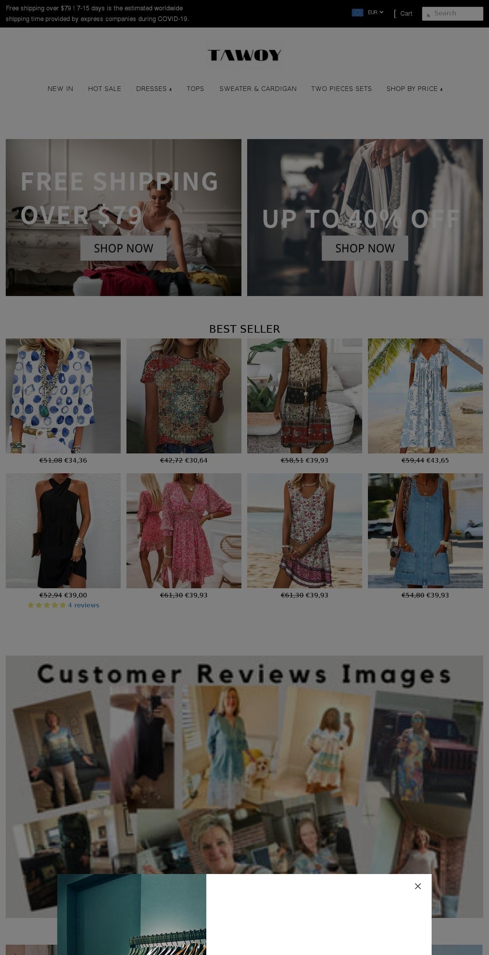 ss Shopify theme site example tawoy.com