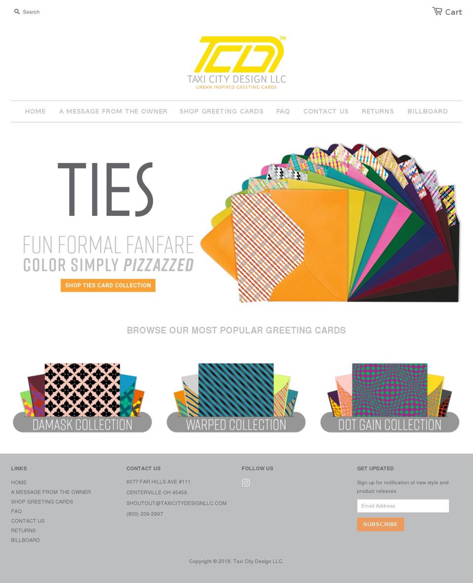 taxicitydesignllc.com shopify website screenshot