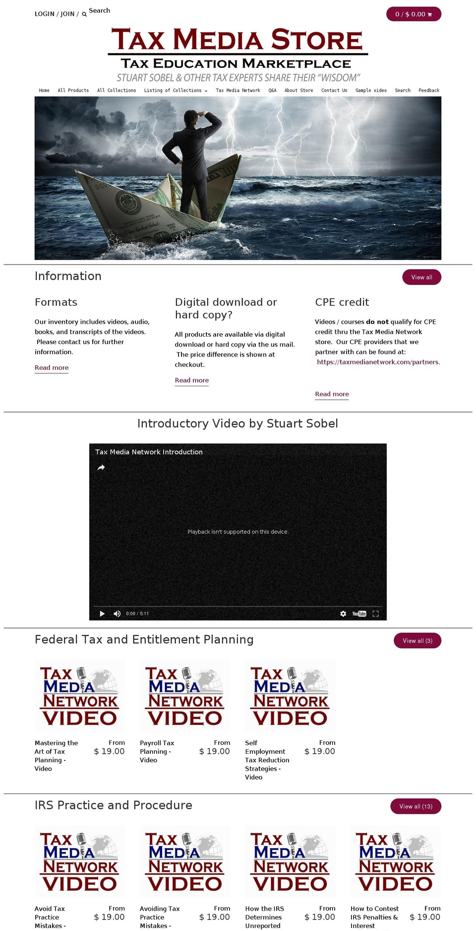 taxmediastore.com shopify website screenshot