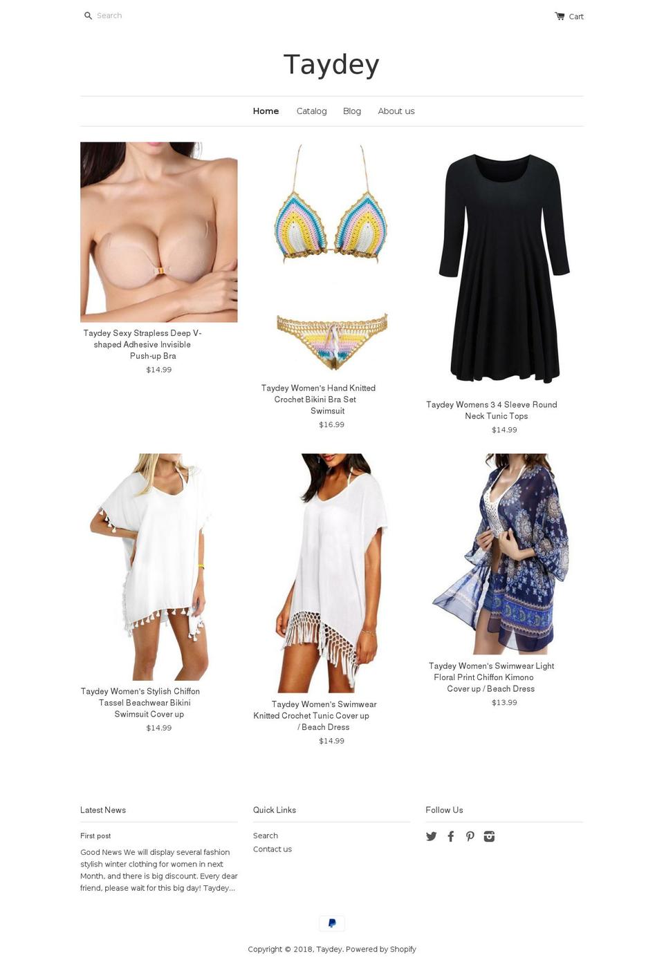 taydey.com shopify website screenshot