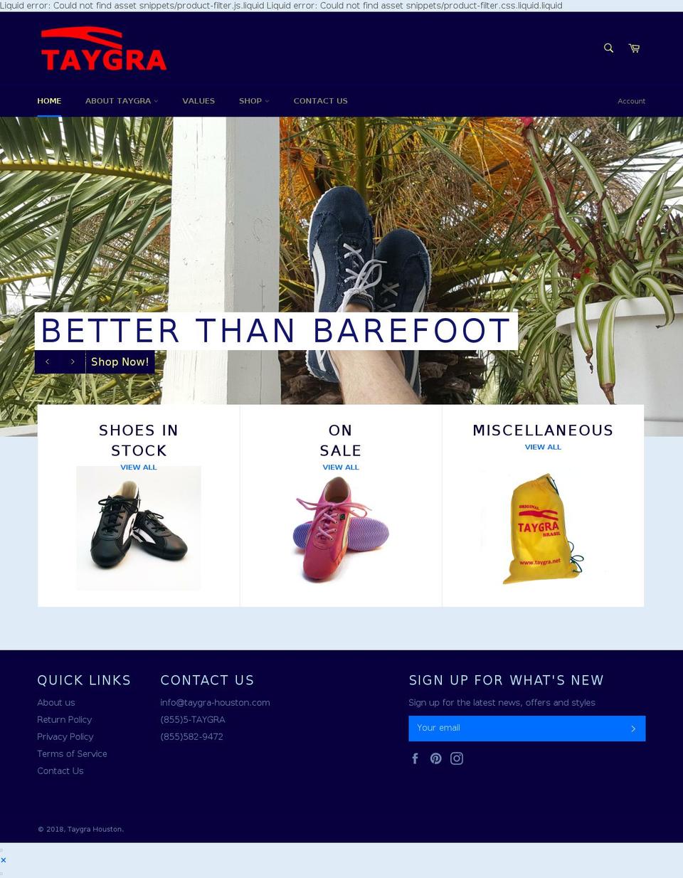 taygra-houston.com shopify website screenshot