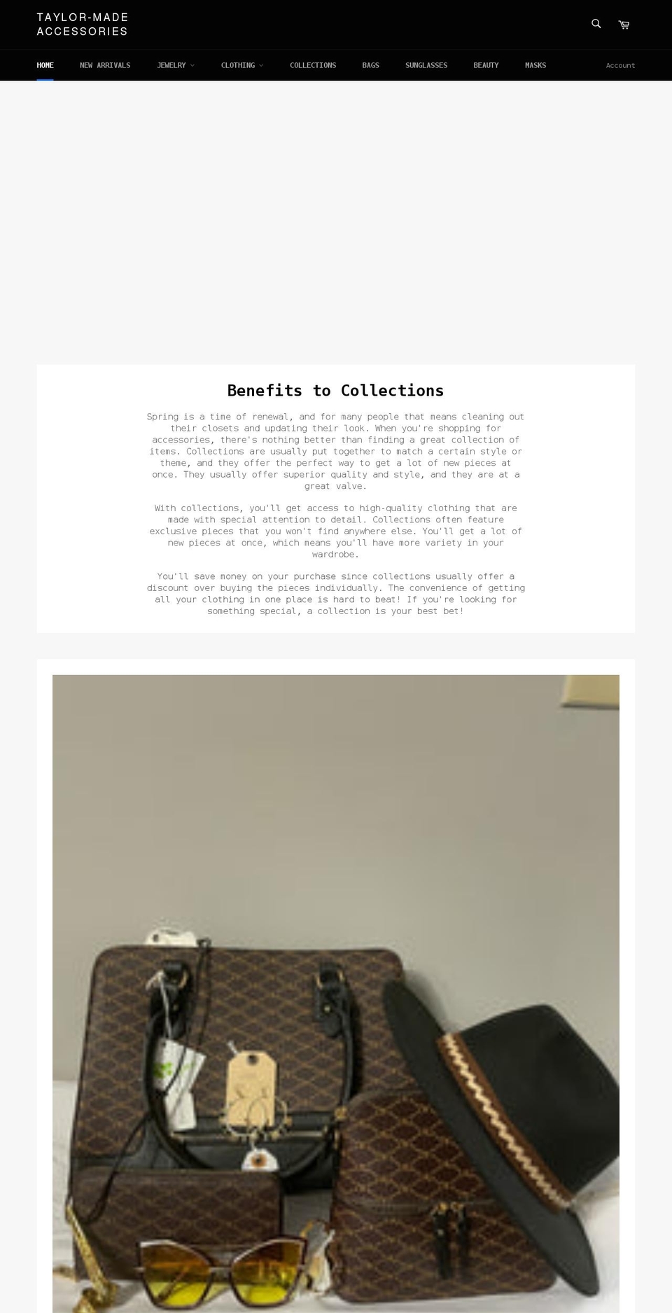 taylor-madeaccessories.com shopify website screenshot