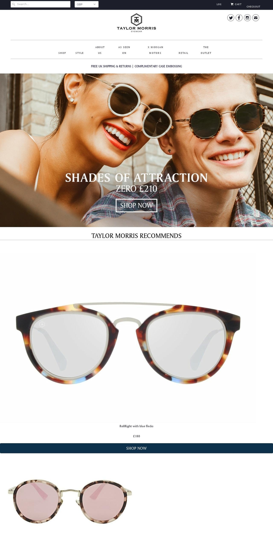Latest TME Theme Shopify theme site example taylor-morris.com