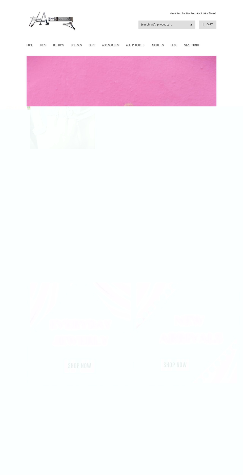 tayloracollections.com shopify website screenshot