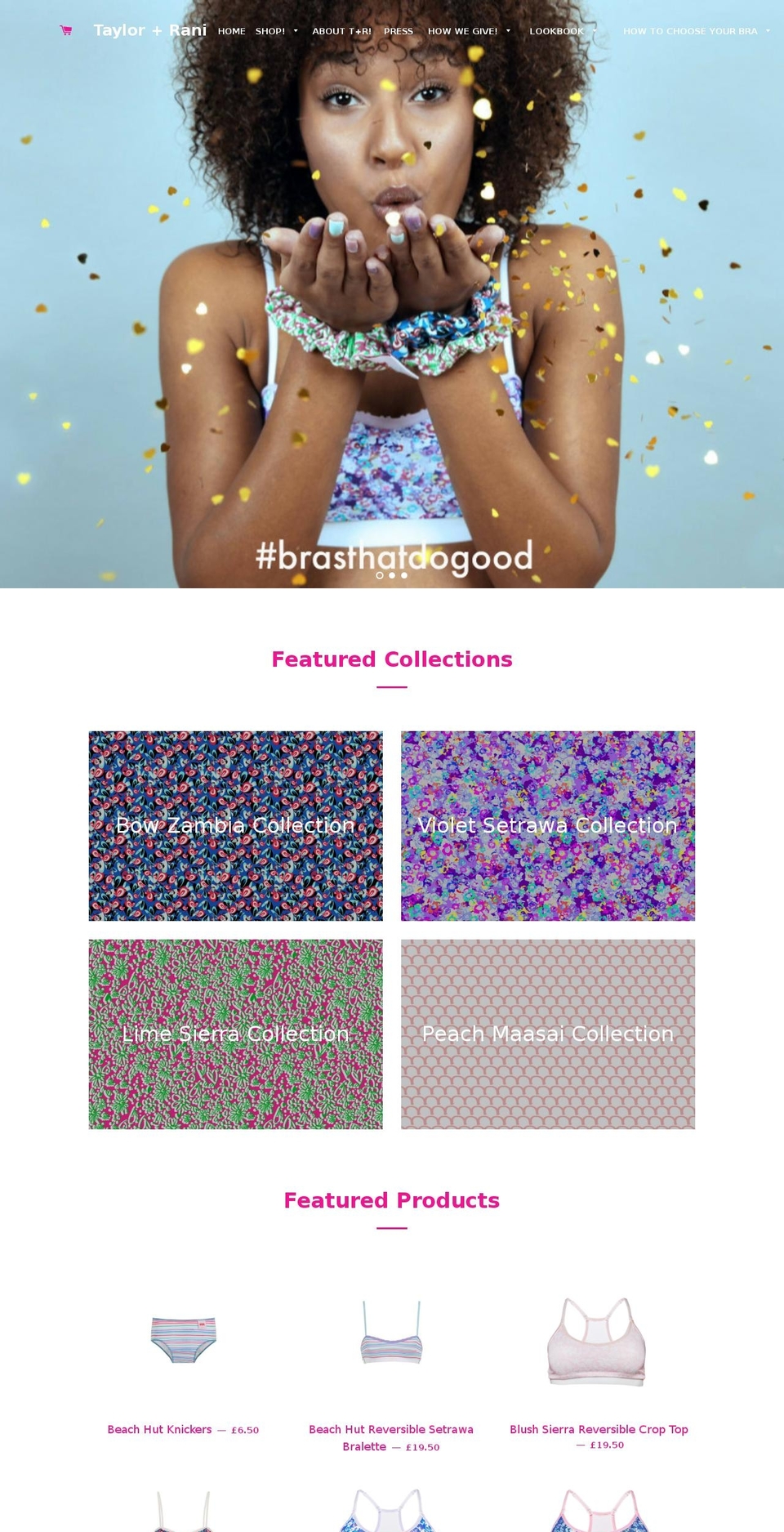 taylorandrani.com shopify website screenshot