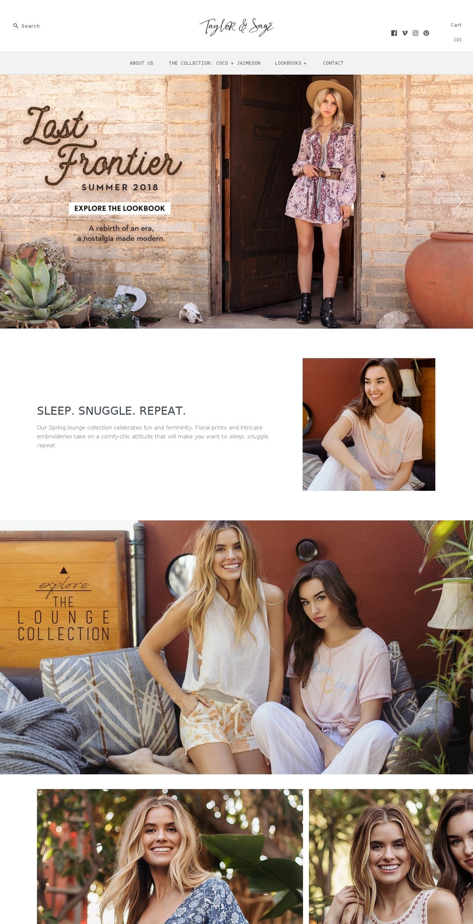 taylorandsageclothing.com — Shopify storefront screenshot