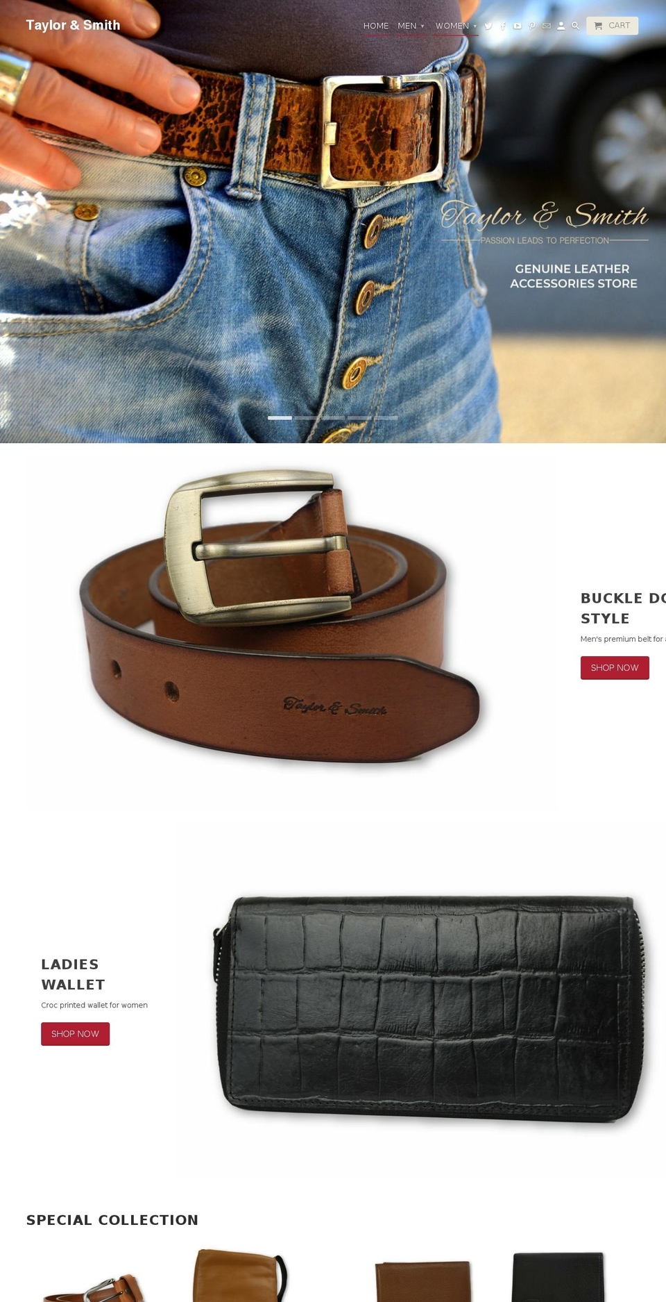 taylorandsmith.com — Shopify storefront screenshot