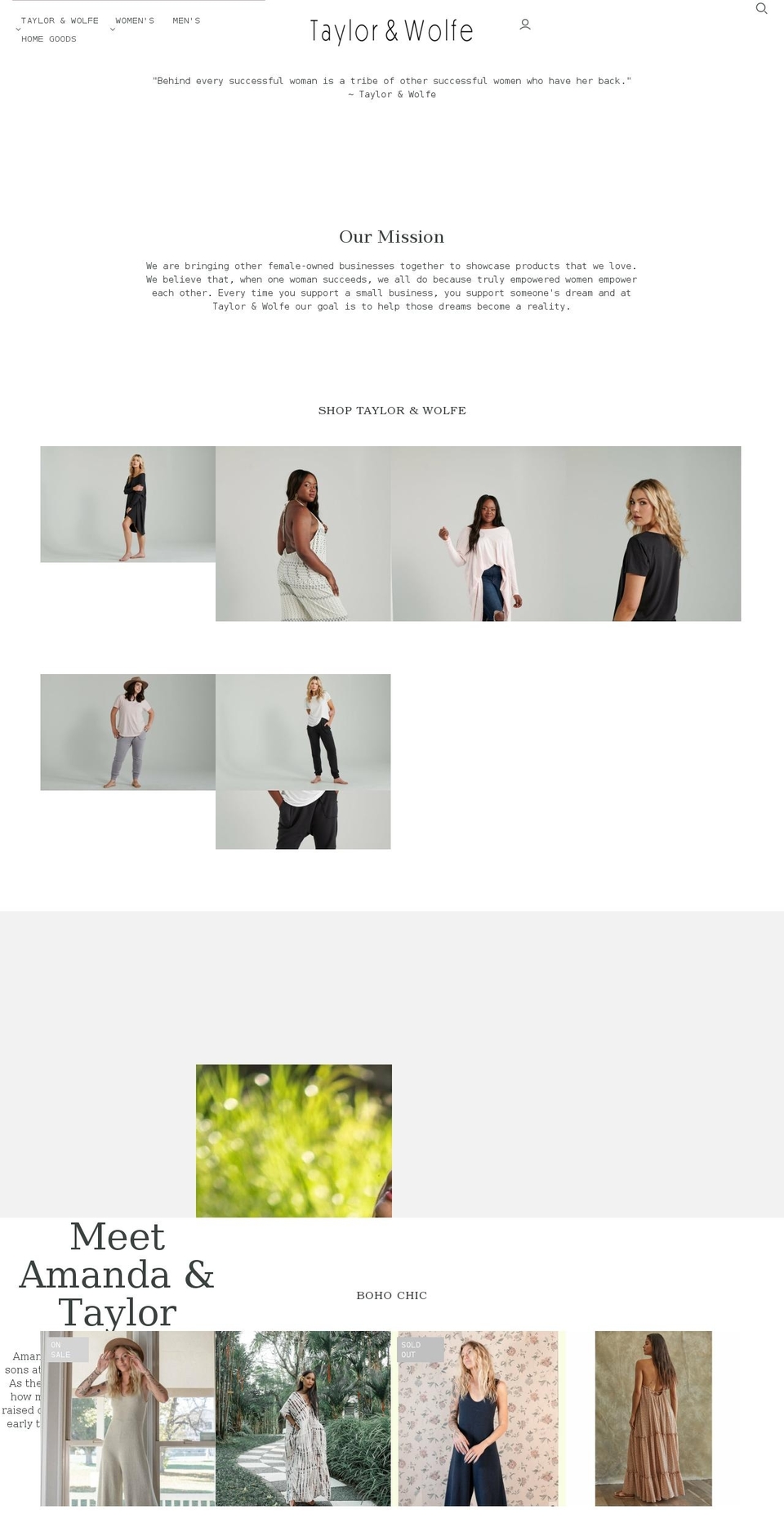 Taylor Shopify theme site example taylorandwolfe.com