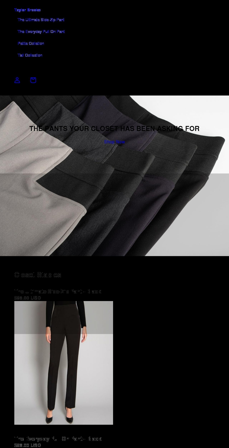 taylorbrookepants.com shopify website screenshot