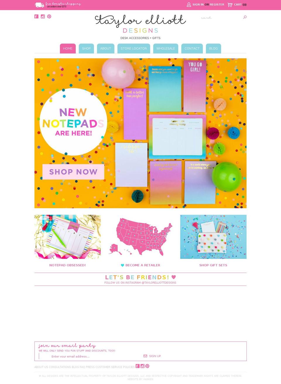 taylorelliotdesigns.com shopify website screenshot